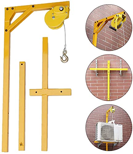 Stainless Steel AC Installation Lift Tool - Heavy Duty Triangle Bracket for Outdoor Air Conditioner Mounting with 10M Safety Rope | Perfect for HVAC Technicians & DIY Home AC Unit Installations