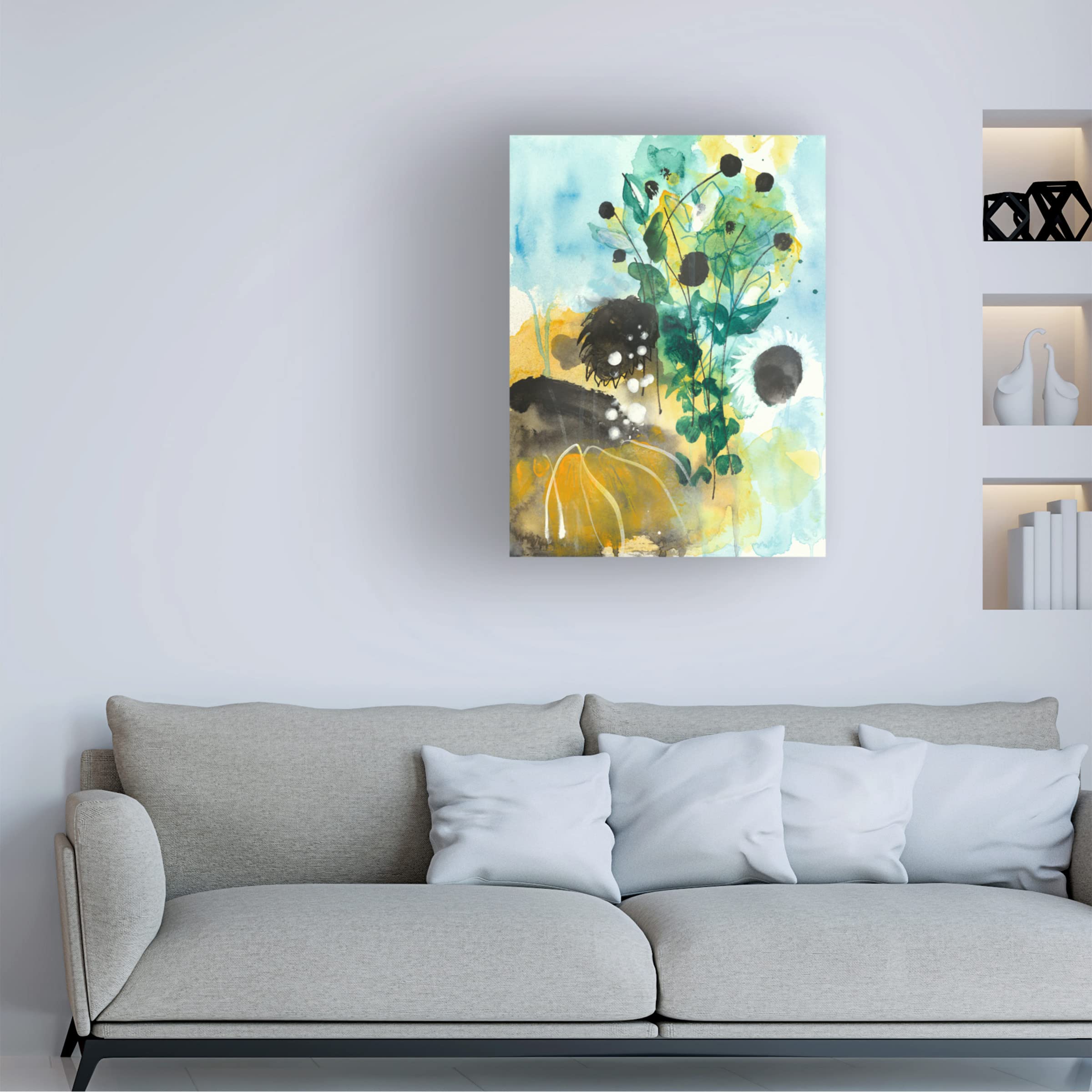 Trademark Fine Art 'Sunflower Kisses II' Canvas Wall Art by Corina Capri - Vibrant Floral Painting for Living Room, Bedroom & Office Decor