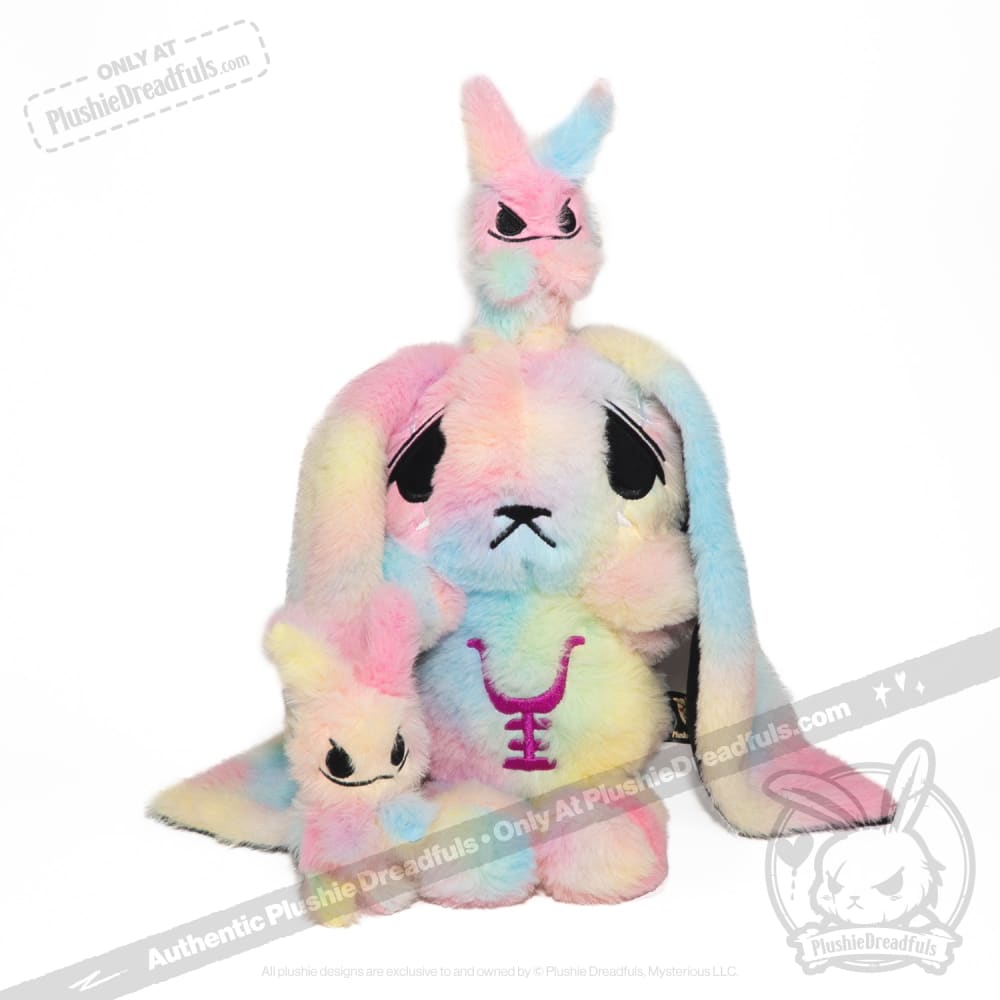 Plushie Dreadfuls Anxiety Rabbit Tie Dye Limited Edition Stuffed Animal - Soft Plush Toy for Stress Relief, Anxiety Comfort & Emotional Support