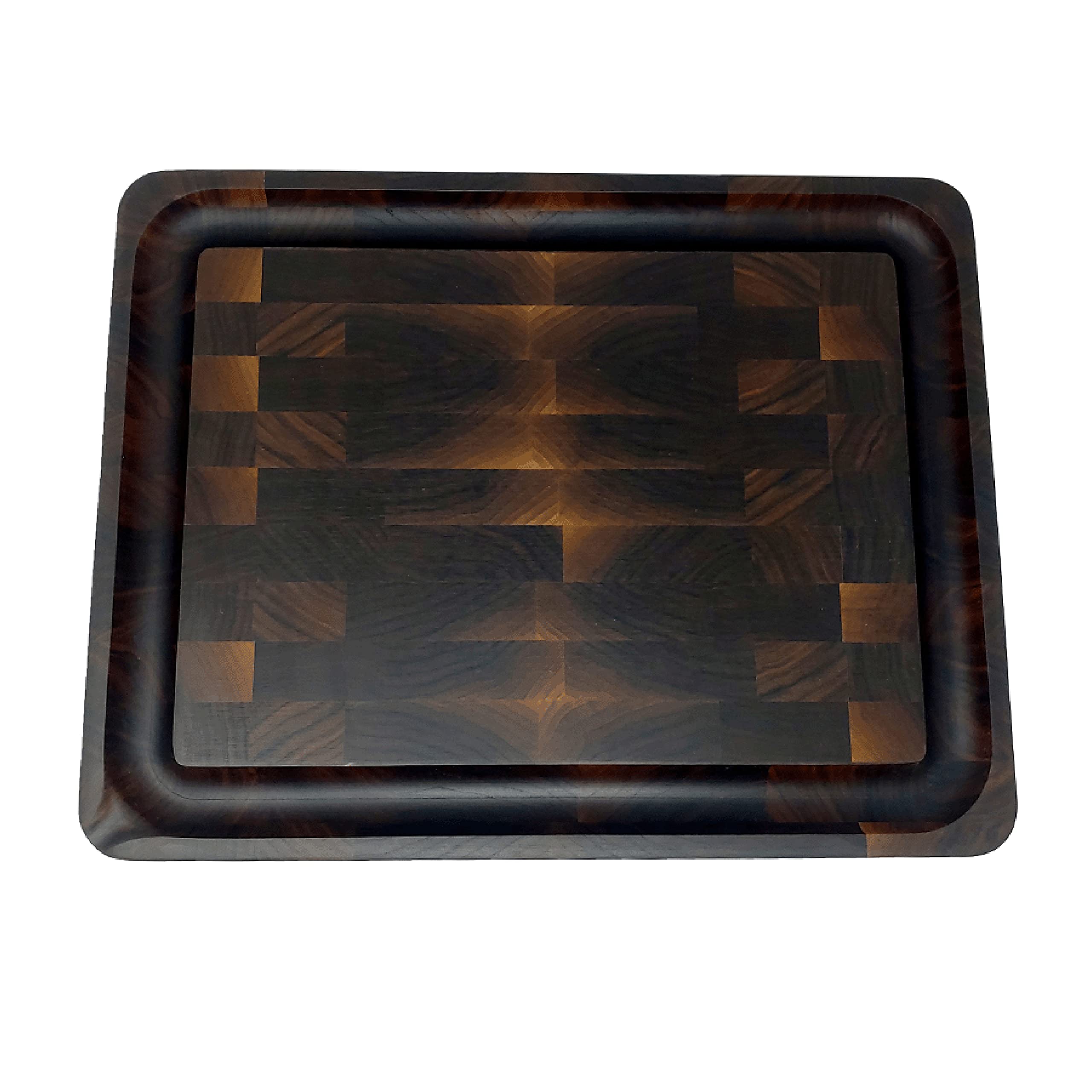 Premium Walnut End Grain Cutting Board with Juice Groove - 14