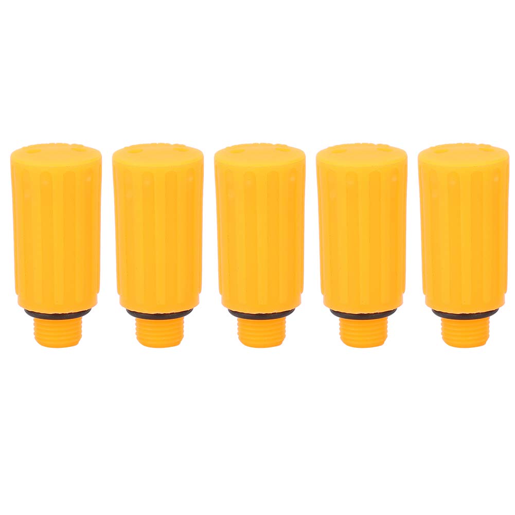 5-Pack 9mm Yellow Air Compressor Breathing Valves - Durable Compressor Pump Accessories for Scuba Diving, Paintball & Industrial Applications