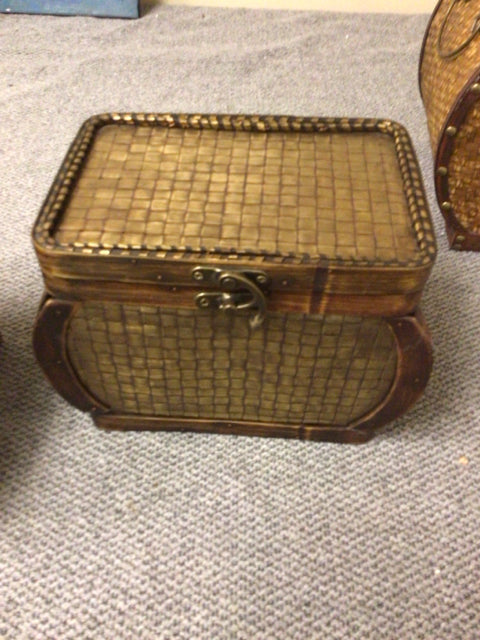 Elegant Small Metal Wrapped Wooden Box - Vintage Decorative Storage Box for Jewelry, Keepsakes & Home Decor