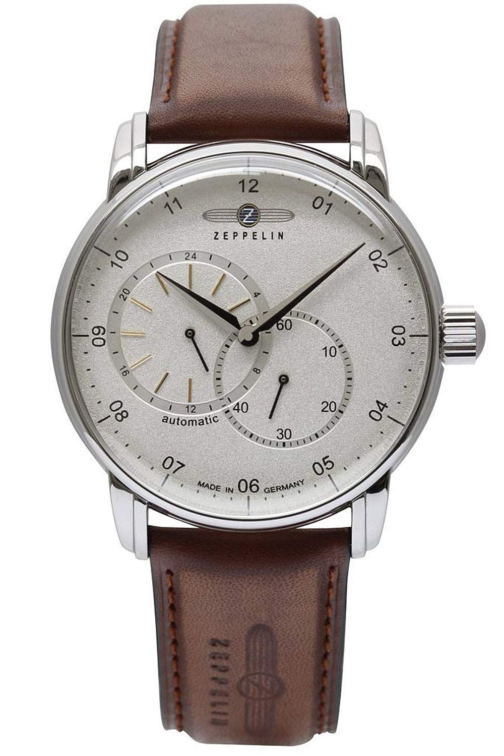 Zeppelin Men's Watch 8662-1 - Stainless Steel Case & Leather Strap - Classic Analog Quartz Wristwatch for Business, Casual & Formal Occasions
