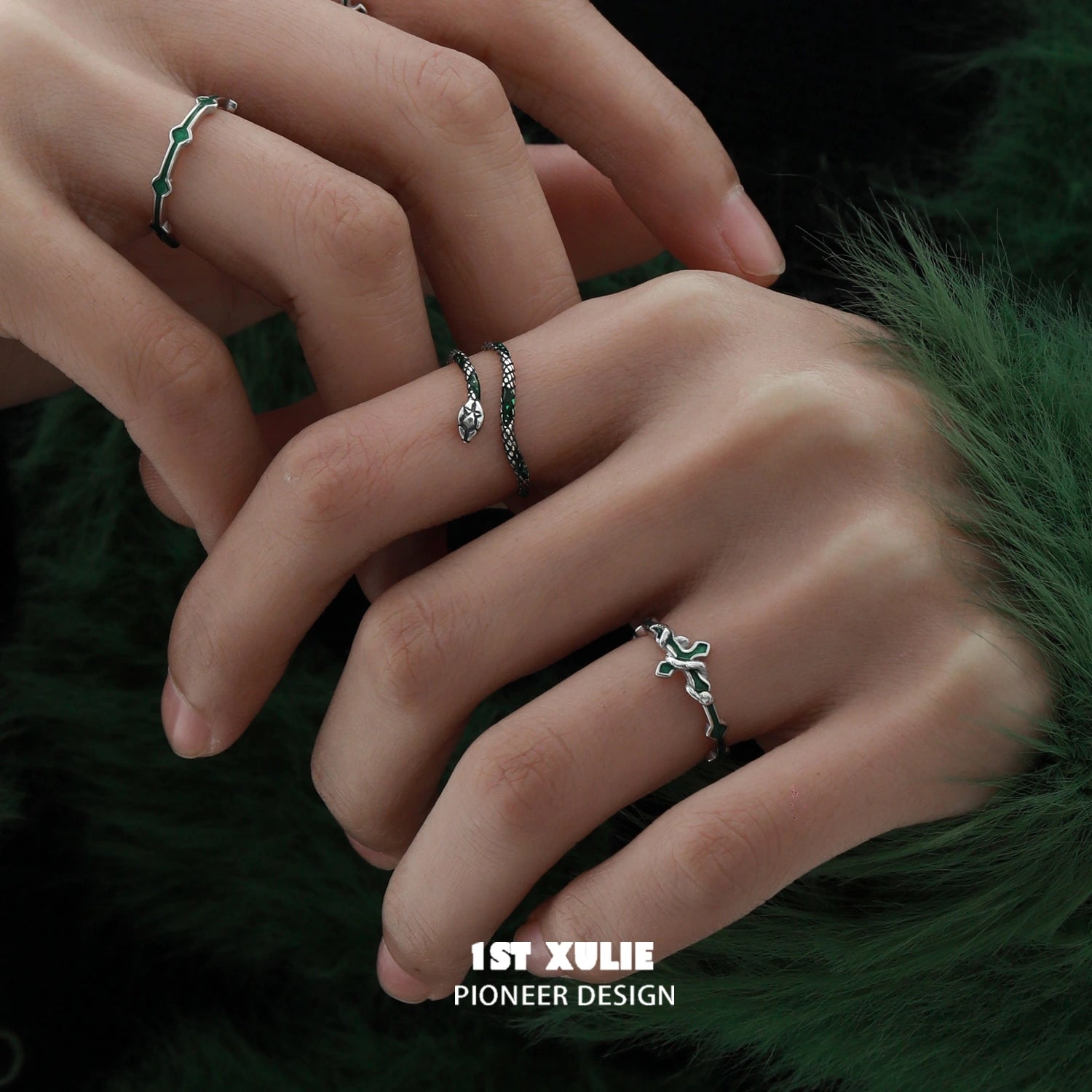 S925 Sterling Silver Adjustable Snake Bite Python Rings for Women - Gothic Punk Jewelry for Parties, Concerts & Fashion Accessories