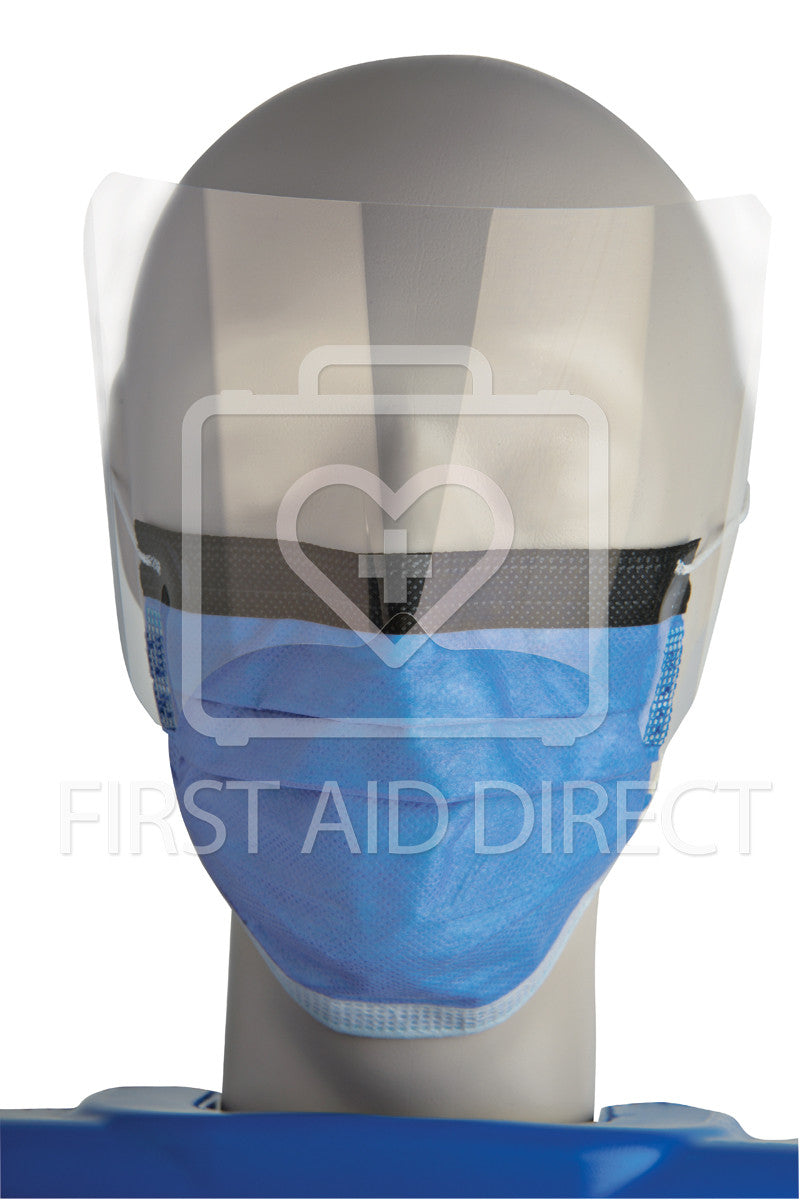 Disposable Surgical Face Mask with Clear Shield & Comfortable Ear Loops - 25 Pack/Box - Ideal for Healthcare, Work, and Public Safety