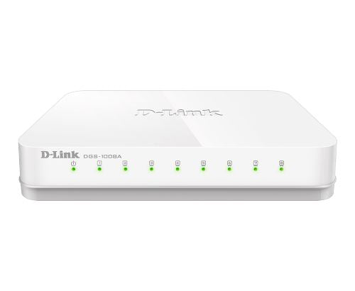 D-Link DGS-1008A 8-Port Gigabit Ethernet Switch - High-Speed Desktop Network Hub for Home & Office Use