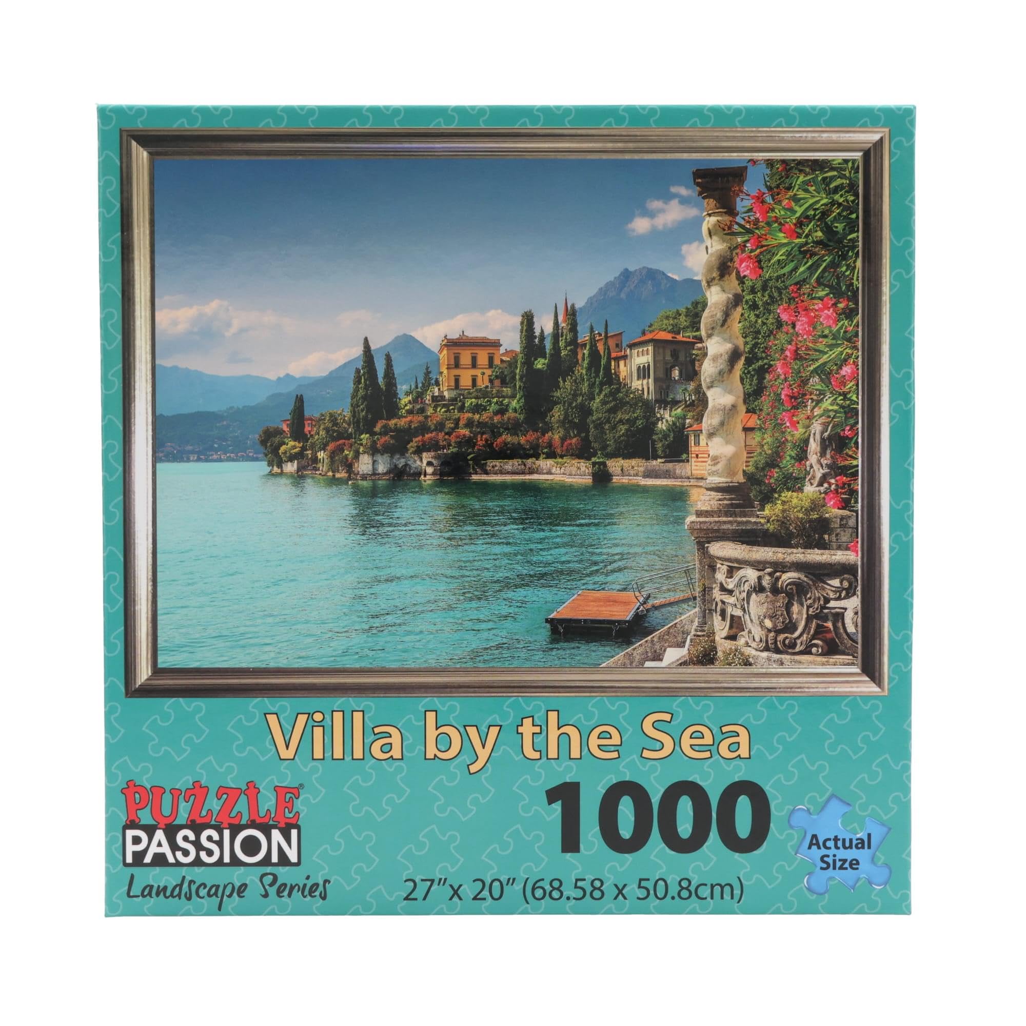 Villa by The Sea 1000 Piece Jigsaw Puzzle for Adults - Challenging Ocean View Landscape Puzzle Game - Perfect for Relaxation, Family Bonding & Home Decor