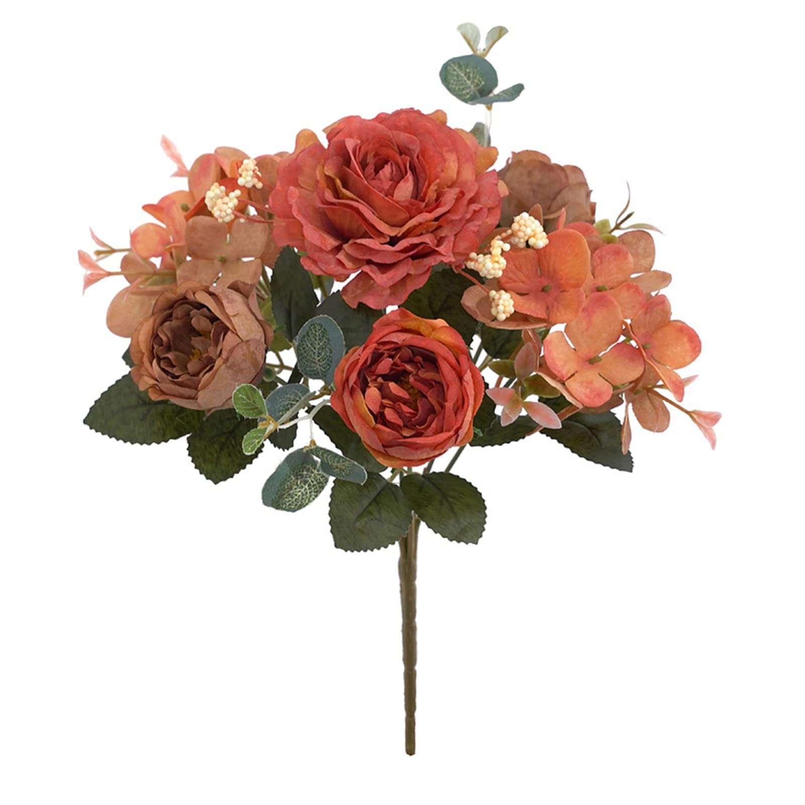 Artificial Peony & Silk Rose Wedding Bouquets - Realistic Fake Flowers for Bridal Bouquets, Centerpieces & Home Decor (Hand-Tied, Pink Wisteria, Red A-C, One Size)