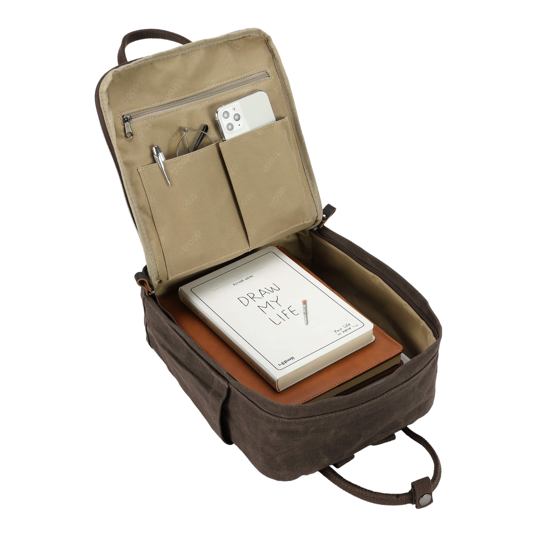 TRP0550 Troop London Classic Canvas Daypack - Lightweight Small Backpack for Men & Women | Perfect for School, Travel, and Everyday Use
