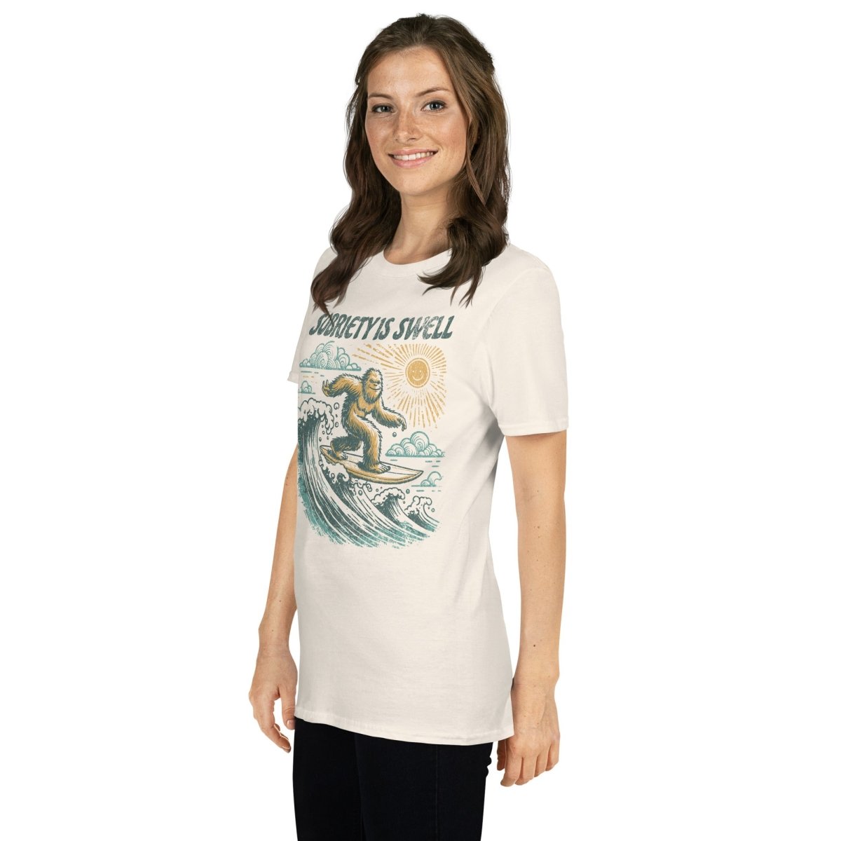 Sobriety is Swell Essential Tee - Comfortable Cotton T-Shirt for Sober Living & Recovery Support - Perfect for AA Meetings, Sober Events and Everyday Wear