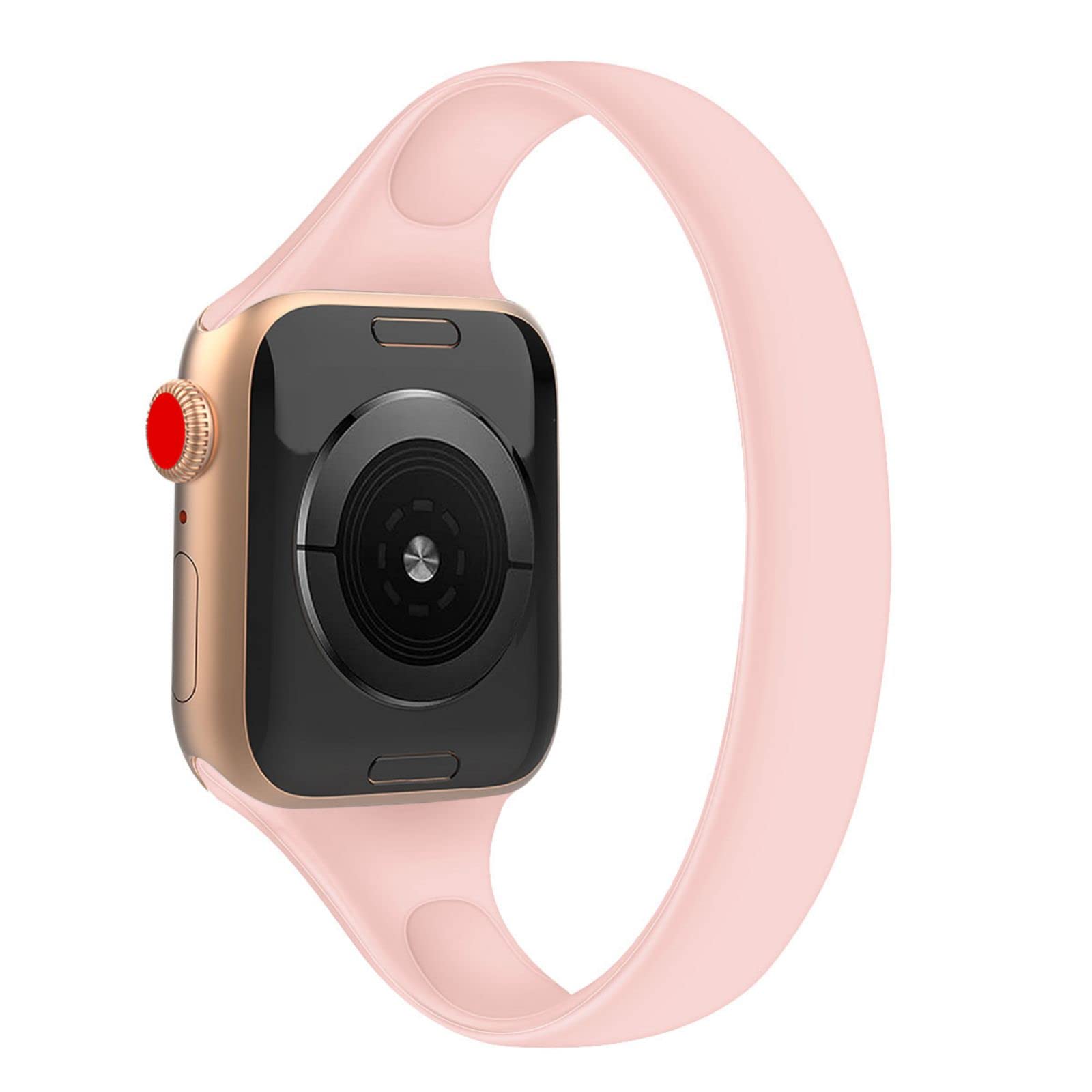 Mazoft Solo Loop Slim Stretchy Silicone Band Compatible with Apple Watch 38mm 40mm 42mm 44mm 41mm 45mm 49mm - Thin Elastic Sport Strap for iWatch Series Ultra SE 8 7 6 5 4 3 2 1 - Perfect for Women's Workout, Running & Daily Wear