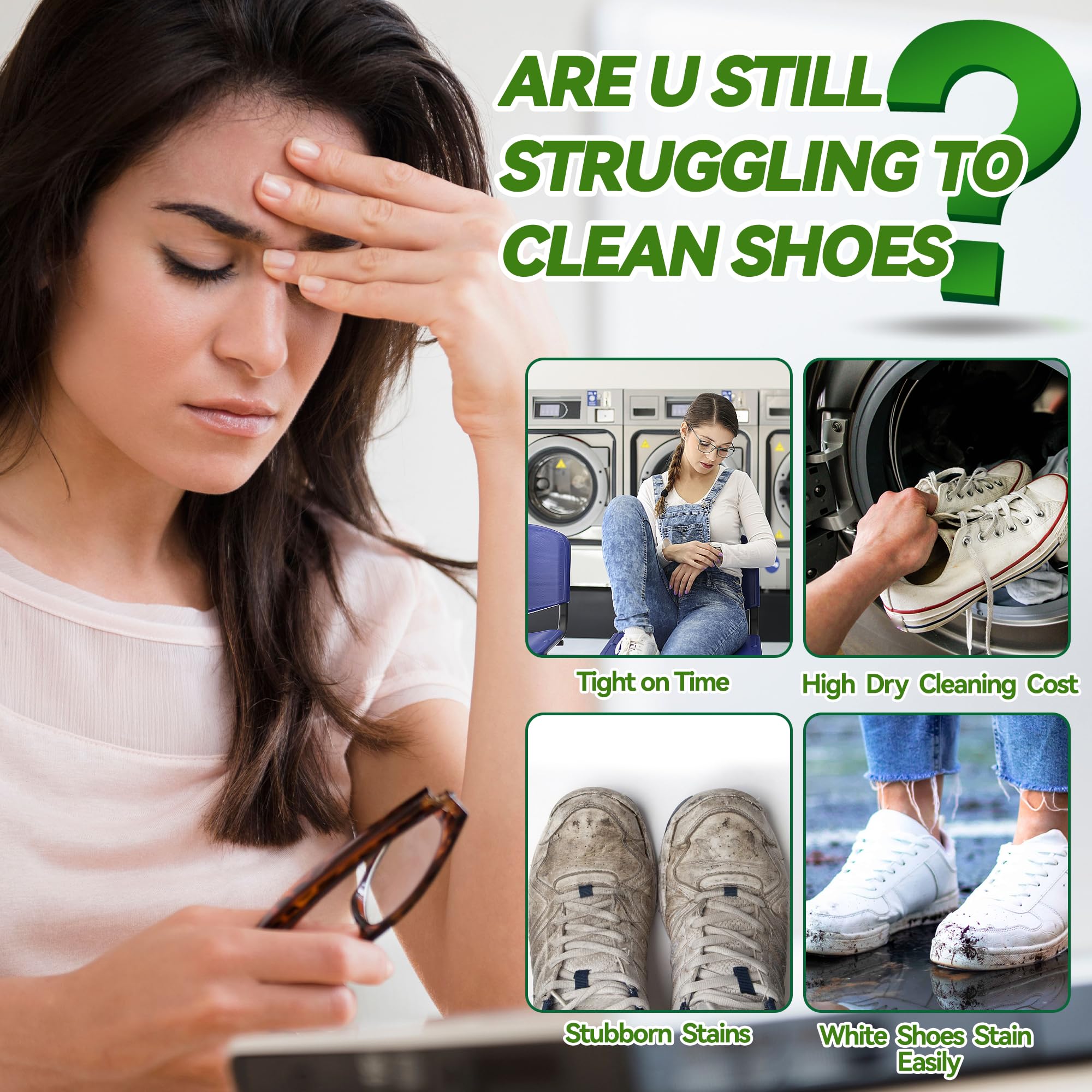 Premium Shoe Cleaner Kit - 6.76 Oz Sneaker & Shoe Cleaner for Leather, Knit, Canvas, PU - Effectively Removes Dirt & Stains - Perfect for Sneakers, Athletic Shoes, Boots & Casual Footwear Care