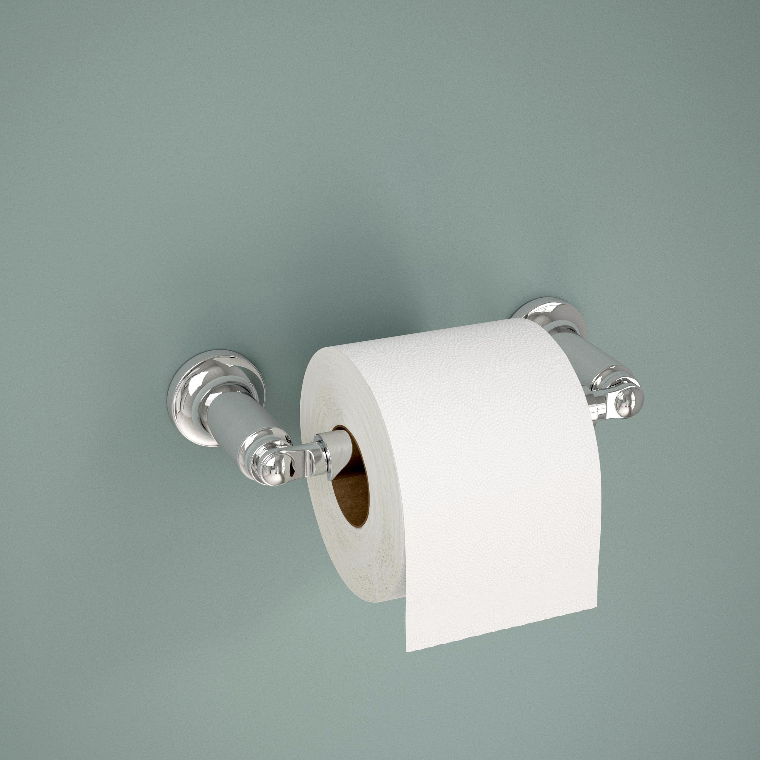 Delta Saylor 1-Pack Polished Chrome Toilet Paper Holder - Wall Mounted Pivoting Bathroom Tissue Roll Holder for Bathroom Organization (73550) - Perfect for Home, Apartment, Hotel & Office Restroom Decor