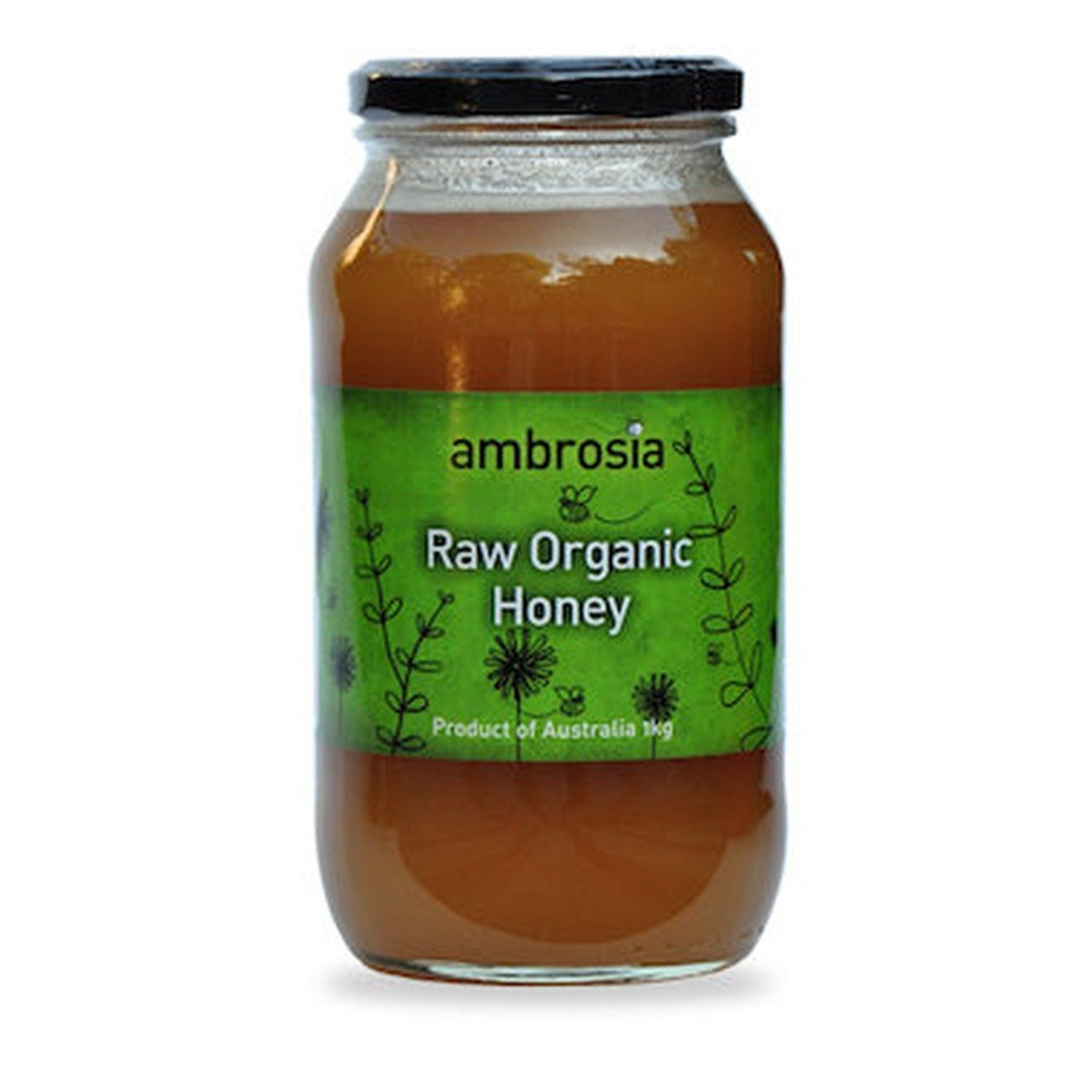 Pure Raw Organic Honey - Ambrosia Natural Unfiltered Honey for Tea, Baking & Wellness - USDA Certified, Non-GMO, Gluten-Free