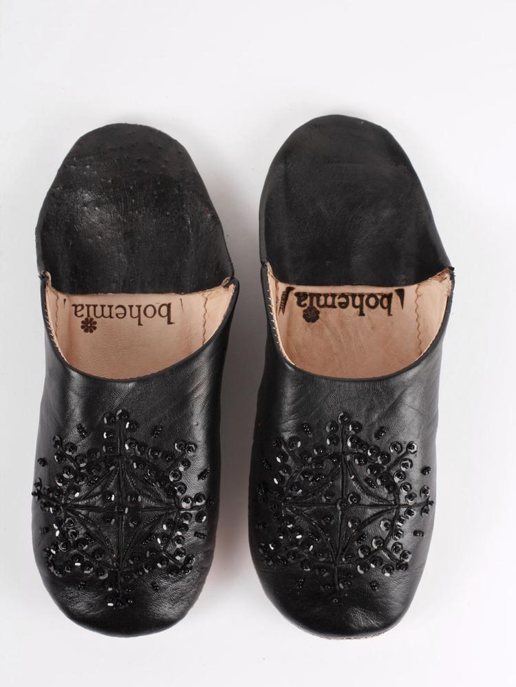 Sparkly Moroccan Babouche Slippers with Sequins - Medium Size (Assorted Colors) | Comfortable House Shoes for Women, Perfect for Lounging at Home or Cultural Events