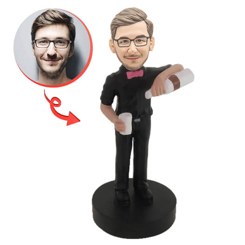 Custom Bartender Bobblehead - Personalized Figurine for Bars & Home Decor - Perfect Gift for Bartenders & Cocktail Lovers