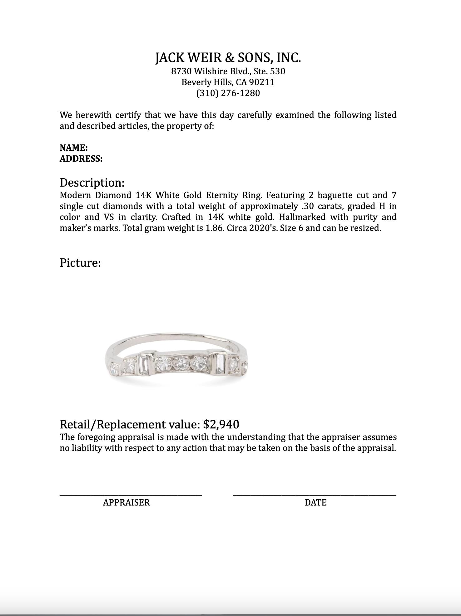 14K White Gold Diamond Eternity Ring for Women - Elegant Wedding Band, Anniversary Gift, Promise Ring for Her - Perfect for Engagements, Bridal Jewelry & Special Occasions