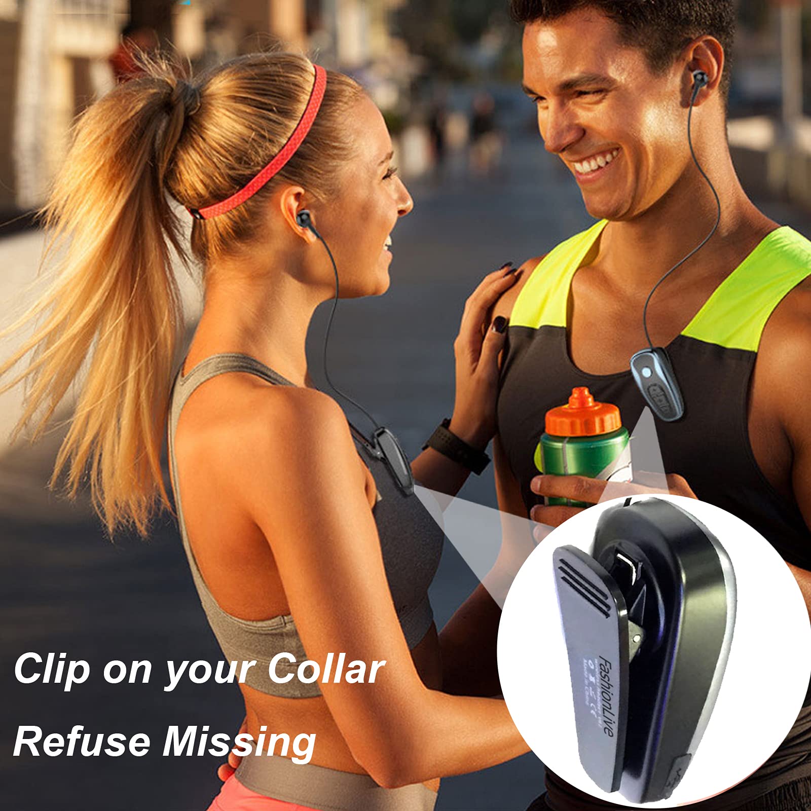 Retractable Wireless Bluetooth Headphones V5.0 - Lightweight Noise Cancelling Stereo Earphones with Mic for Sports, Running, Workout, Business & Driving | Compatible with iPhone & Android Phones | Perfect for Gym, Office, Commuting & Travel