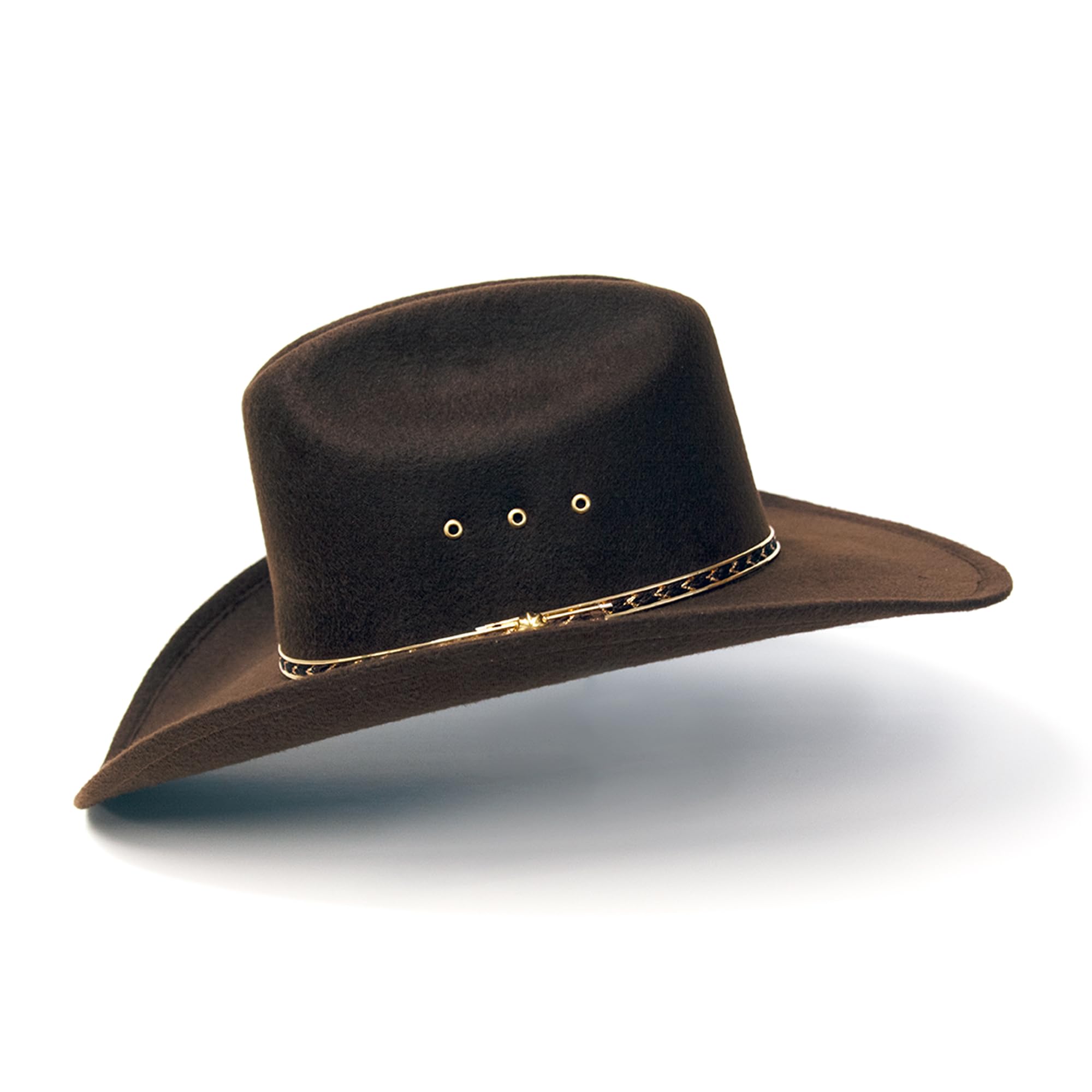 Western Express Felt Finish Cowboy Hat - Cattleman Style with Gold Hat Band | Cowboy & Cowgirl Hats for Men & Women | Perfect for Rodeo, Country Music Festivals & Western Fashion