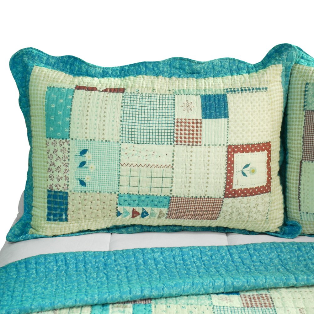 Fairy Tales Cotton 3-Piece Quilt Set - Full/Queen Size Vermicelli-Quilted Printed Bedding by Blancho | Soft & Breathable Comforter for Cozy Bedroom Decor, Guest Room Essentials, and Gift Ideas