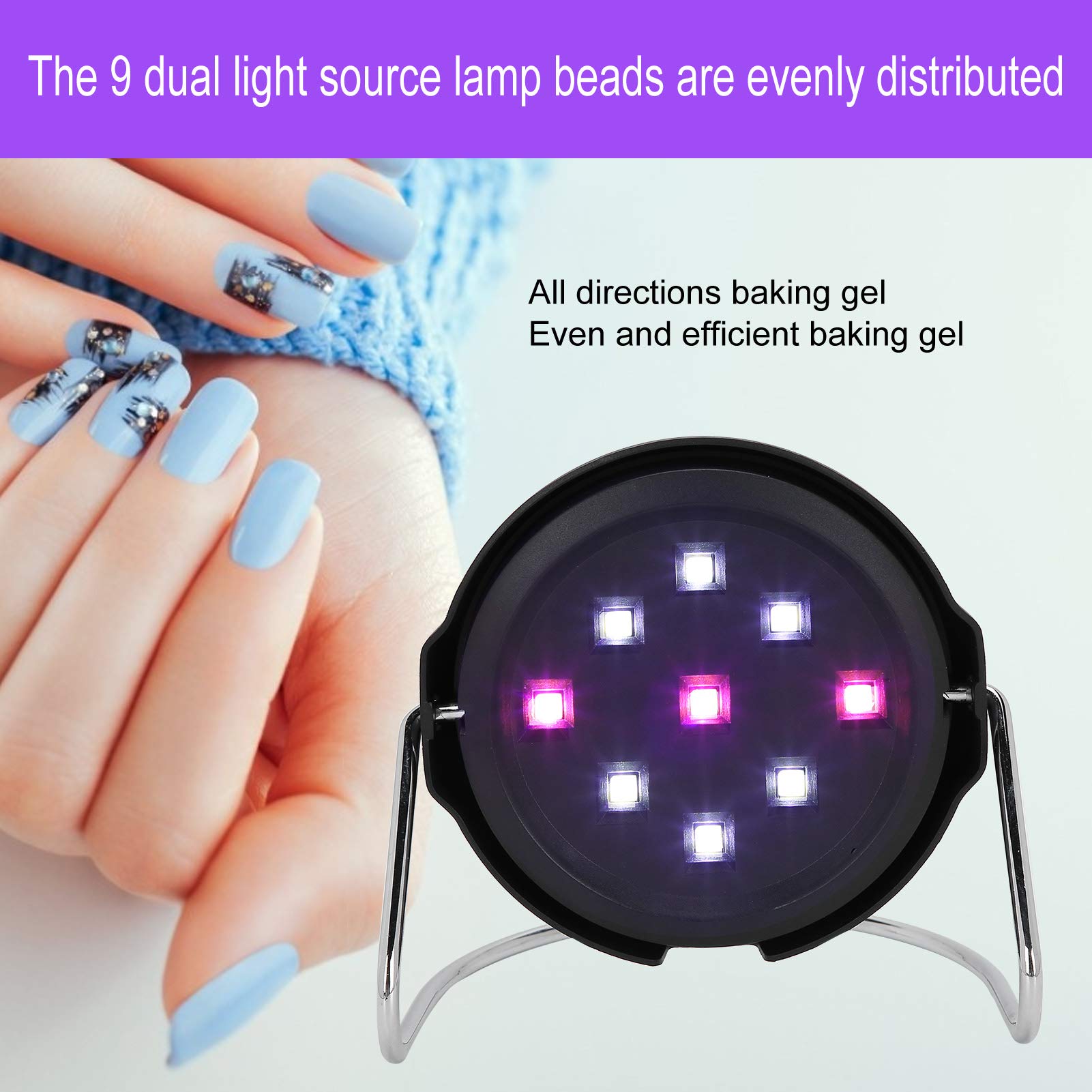 18W LED UV Nail Dryer - Portable Gel Polish Curing Lamp for Home & Salon Use | Fast Drying Nail Art Machine for Manicure & Pedicure | Perfect for DIY Nails and Professional Nail Technicians