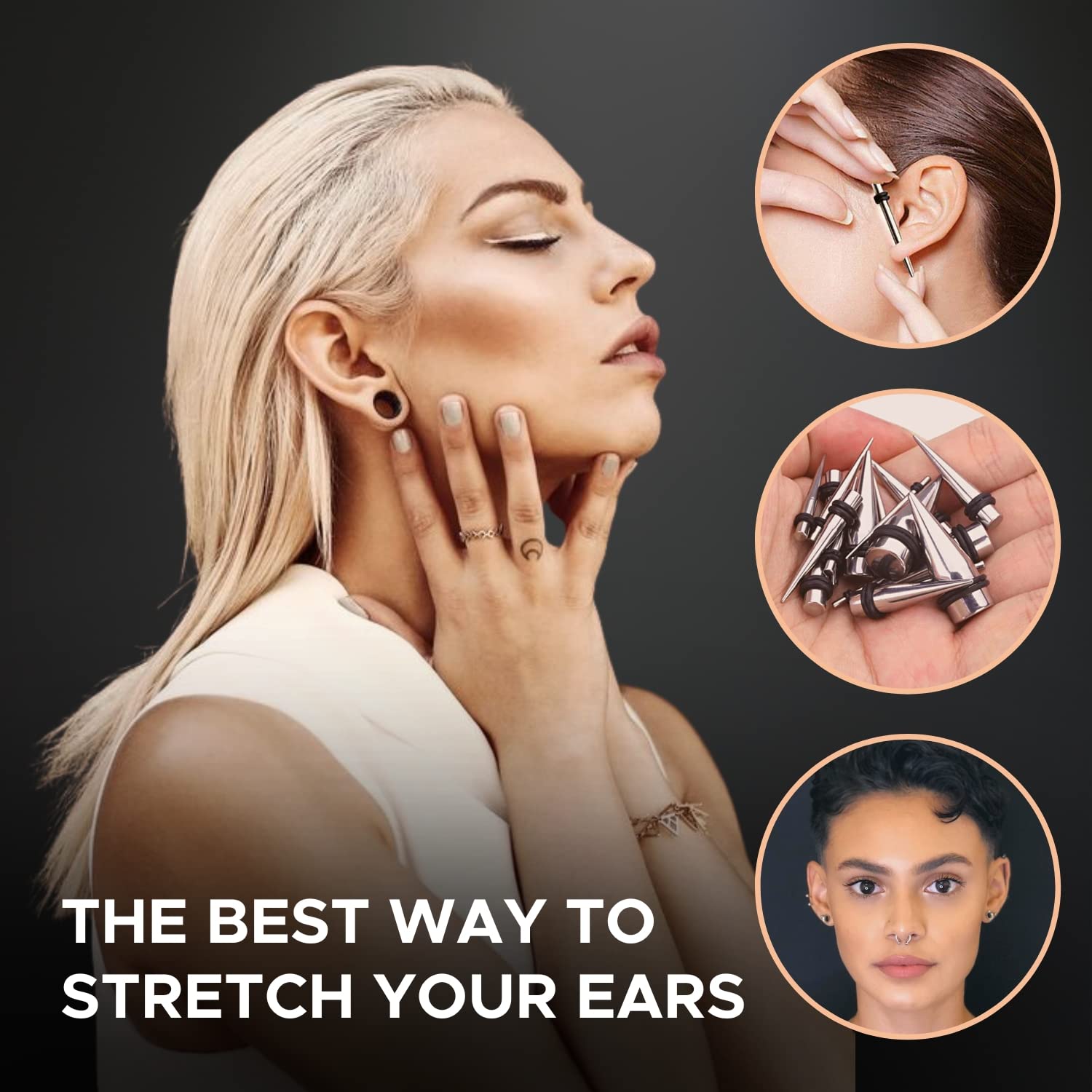 BodyJ4You 37PC Ear Stretching Kit for Beginners - 14G to 00G Gauges with Steel Tapers, Single Flare Plugs & Screw Fit Tunnels - Includes Aftercare Balm Wax - Perfect for Men & Women Ear Piercing Jewelry - Ideal for Ear Stretching, Daily Wear and Alternative Fashion Styles