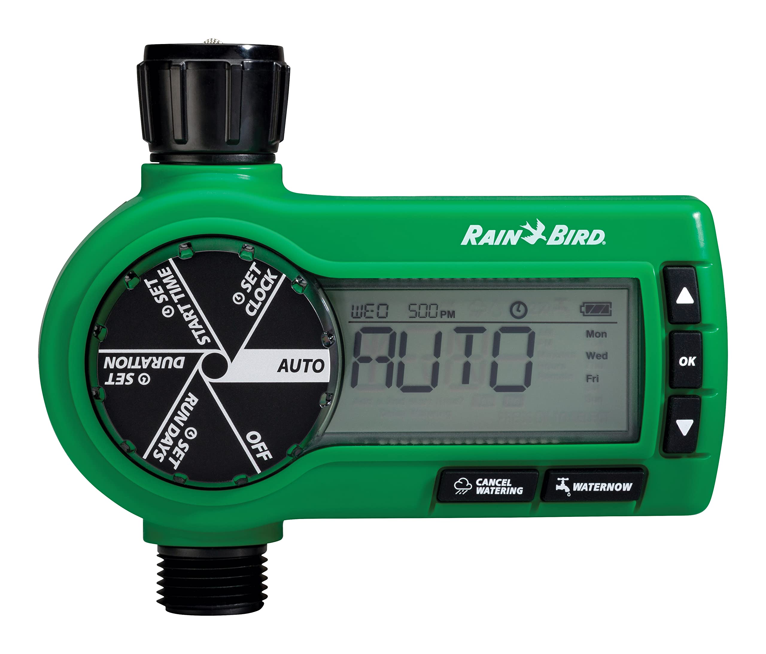 Rain Bird 1ZEHTMR Professional Grade Digital Hose Timer - Battery Operated Watering Controller for Garden, Lawn & Landscape Irrigation (1 Zone/Station) | Perfect for Automatic Sprinkler Systems & Drip Irrigation