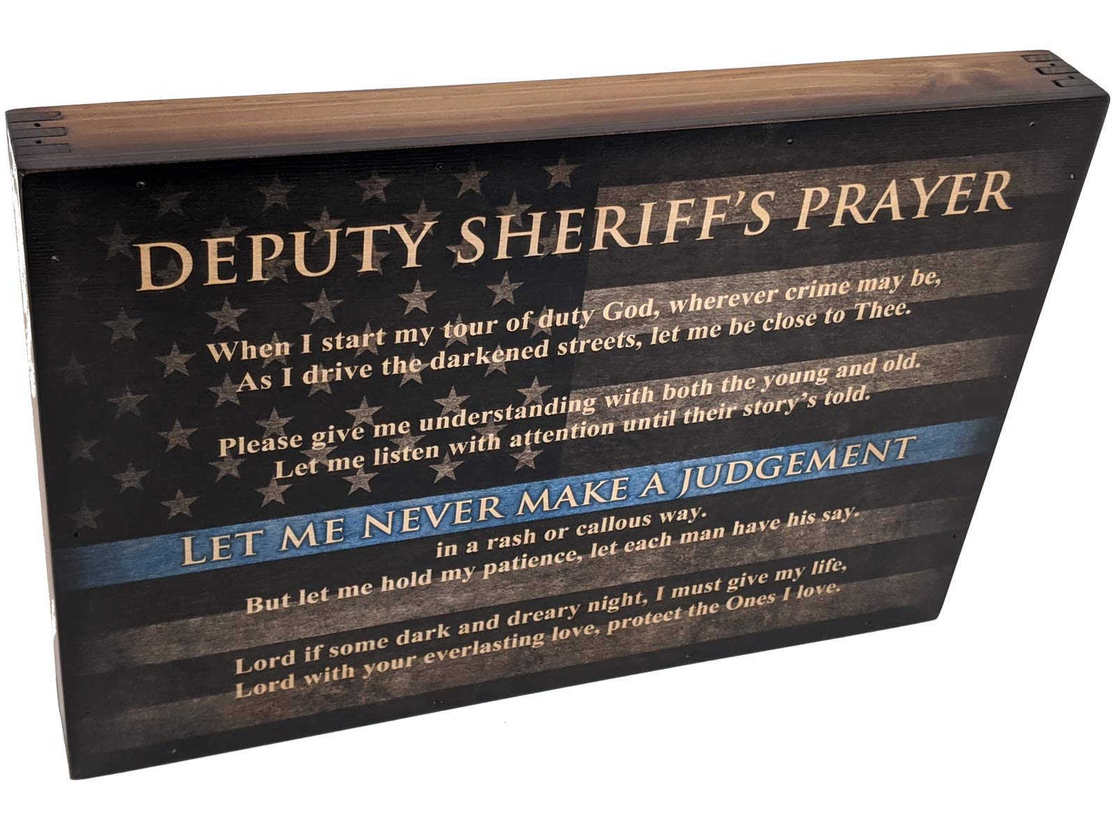 Deputy Sheriff's Prayer Wall Art - Inspirational Law Enforcement Decor for Office, Home & Gifts | Christian Bible Verse Sign