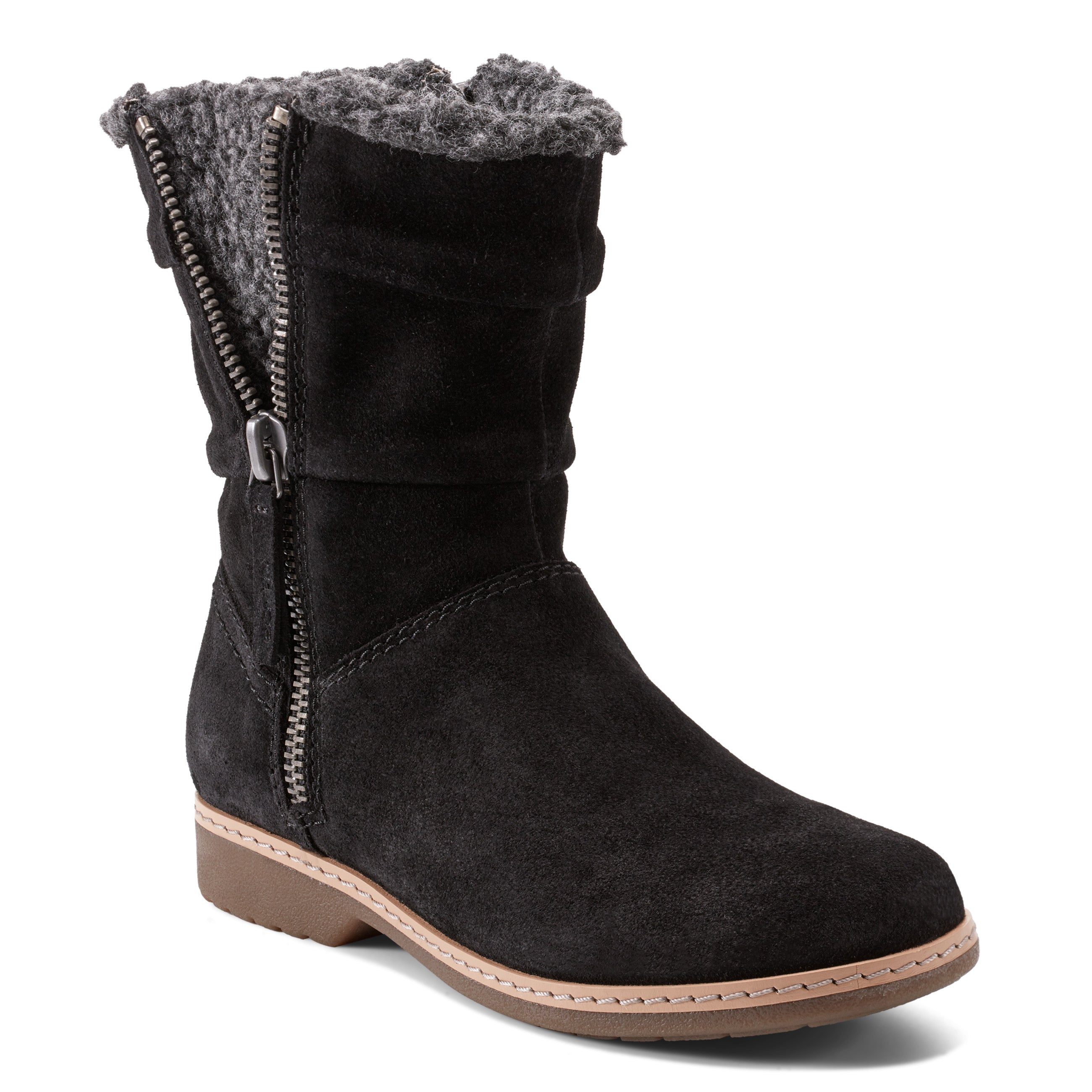 Hyland Waterproof Round Toe Ankle Boots for Women - Comfortable Slip On Casual Shoes for Walking, Hiking & Everyday Wear