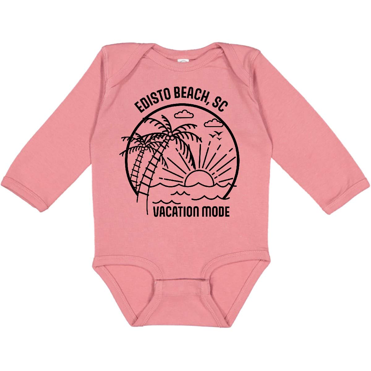 Inktastic Summer Vacation Mode Edisto Beach South Carolina Long Sleeve Baby Bodysuit - Perfect for Beach Trips, Family Photos & Casual Outings