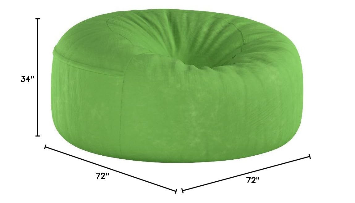Chill Sack Giant 6' Memory Foam Bean Bag Chair - Ultra Soft Microfiber Cover in Lime Green | Perfect for Living Rooms, Game Rooms & Dorm Relaxation