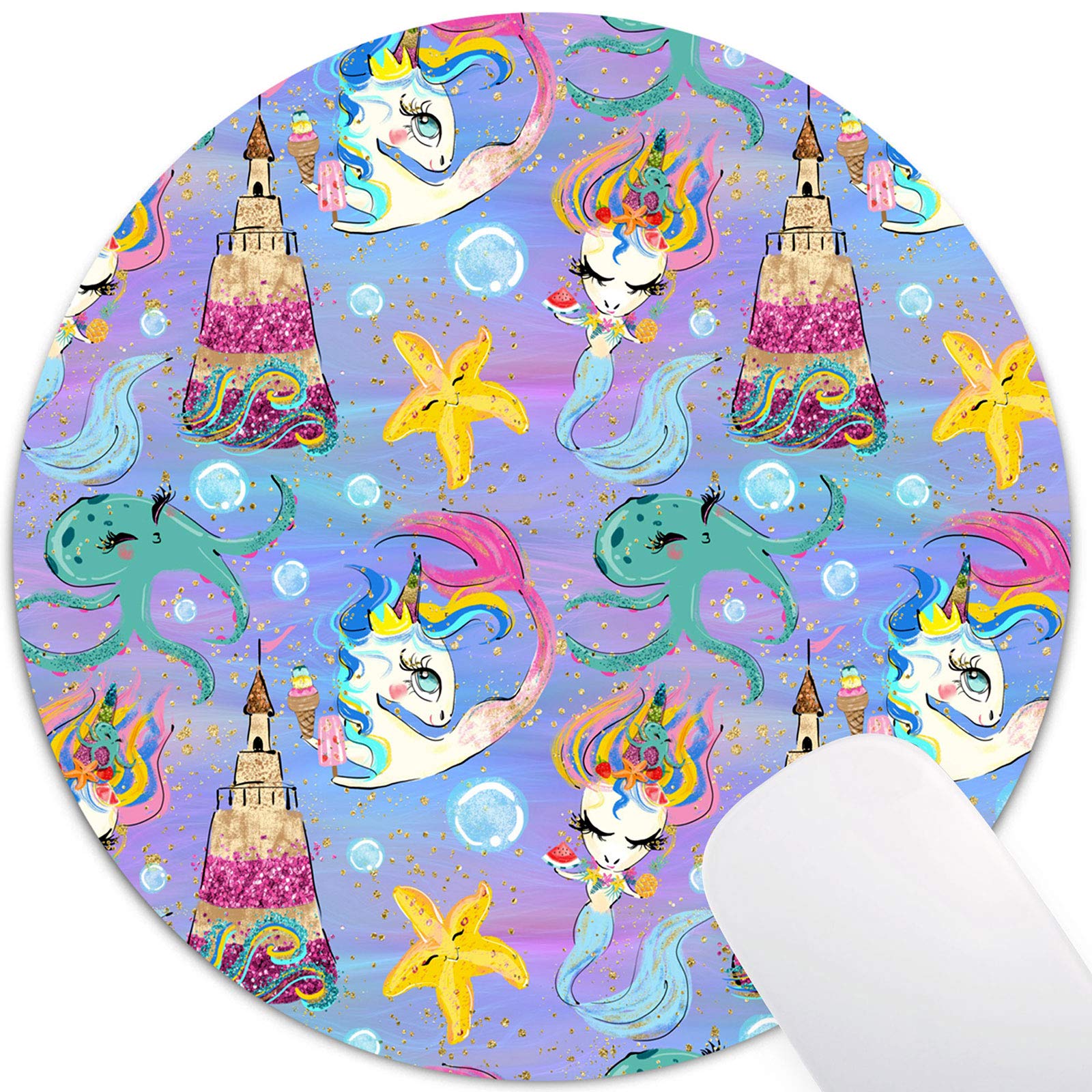 Pastel Purple Kawaii Mermaid Mouse Pad for Kids & Girls - Cute Office Desk Accessory, Gift for Her - Perfect for School, Gaming & Workstations