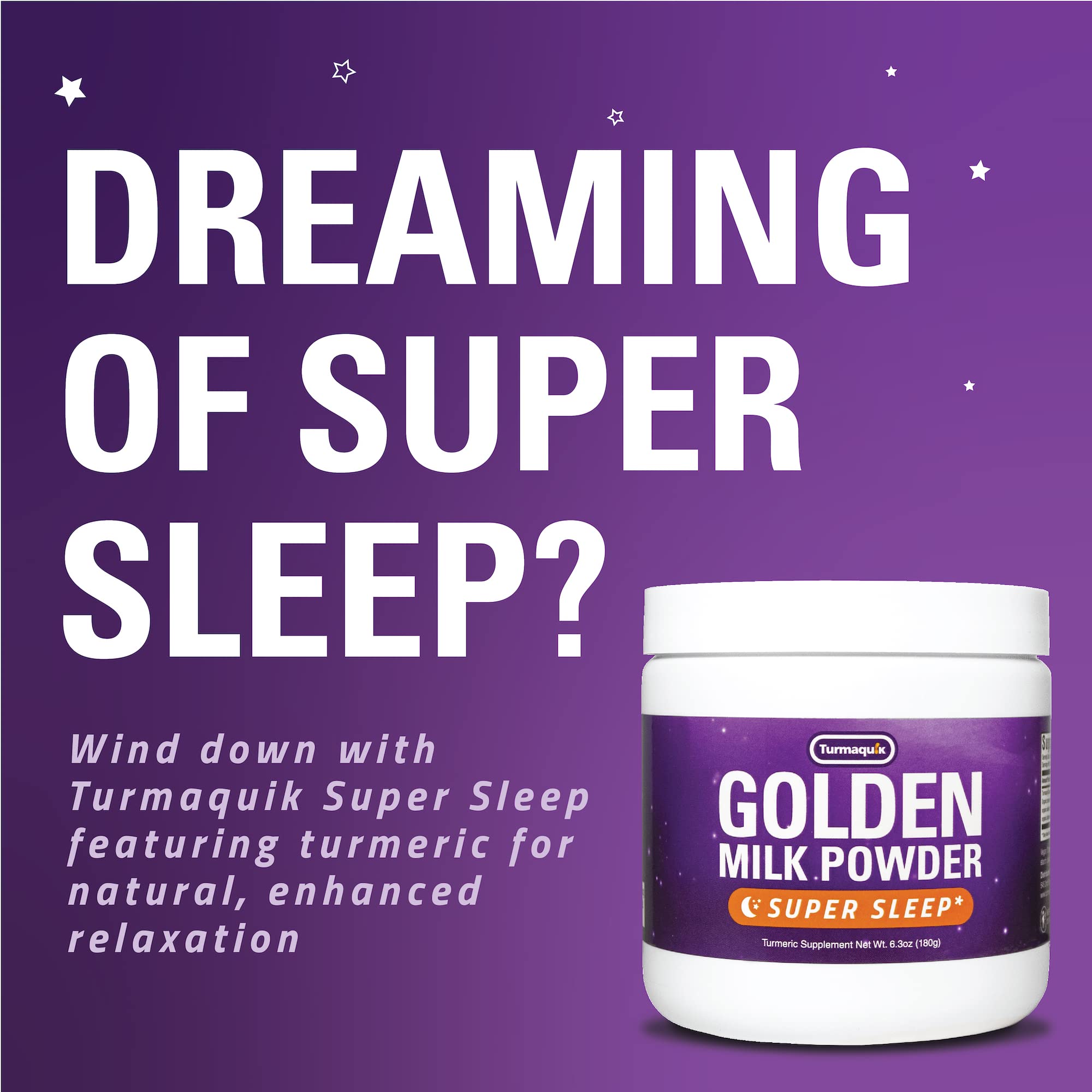 Organic Golden Moon Milk Turmeric Powder Mix with Melatonin & Superfoods – Sleep Aid with Valerian, Chamomile, Lemon Balm, Ginger & Spices | Relaxing Nighttime Drink for Stress Relief & Better Sleep