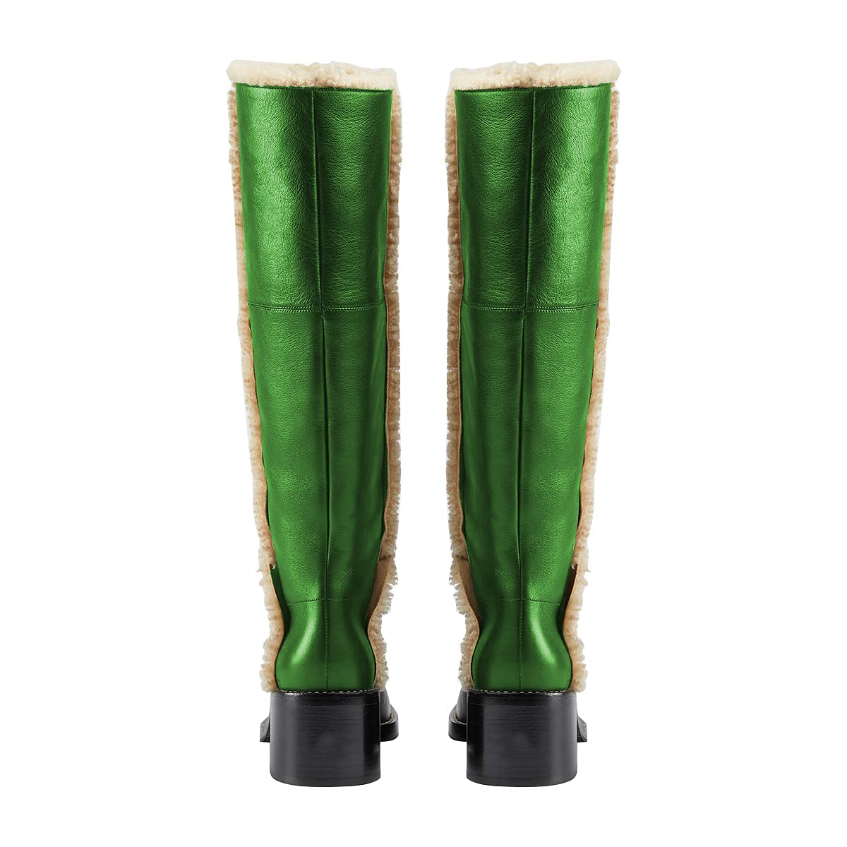 FSJ Women's Knee High Round Toe Chunky Heel Riding Boots - Winter Wool & Spring Dress Boots for Casual Outfits, Office Wear & Date Nights