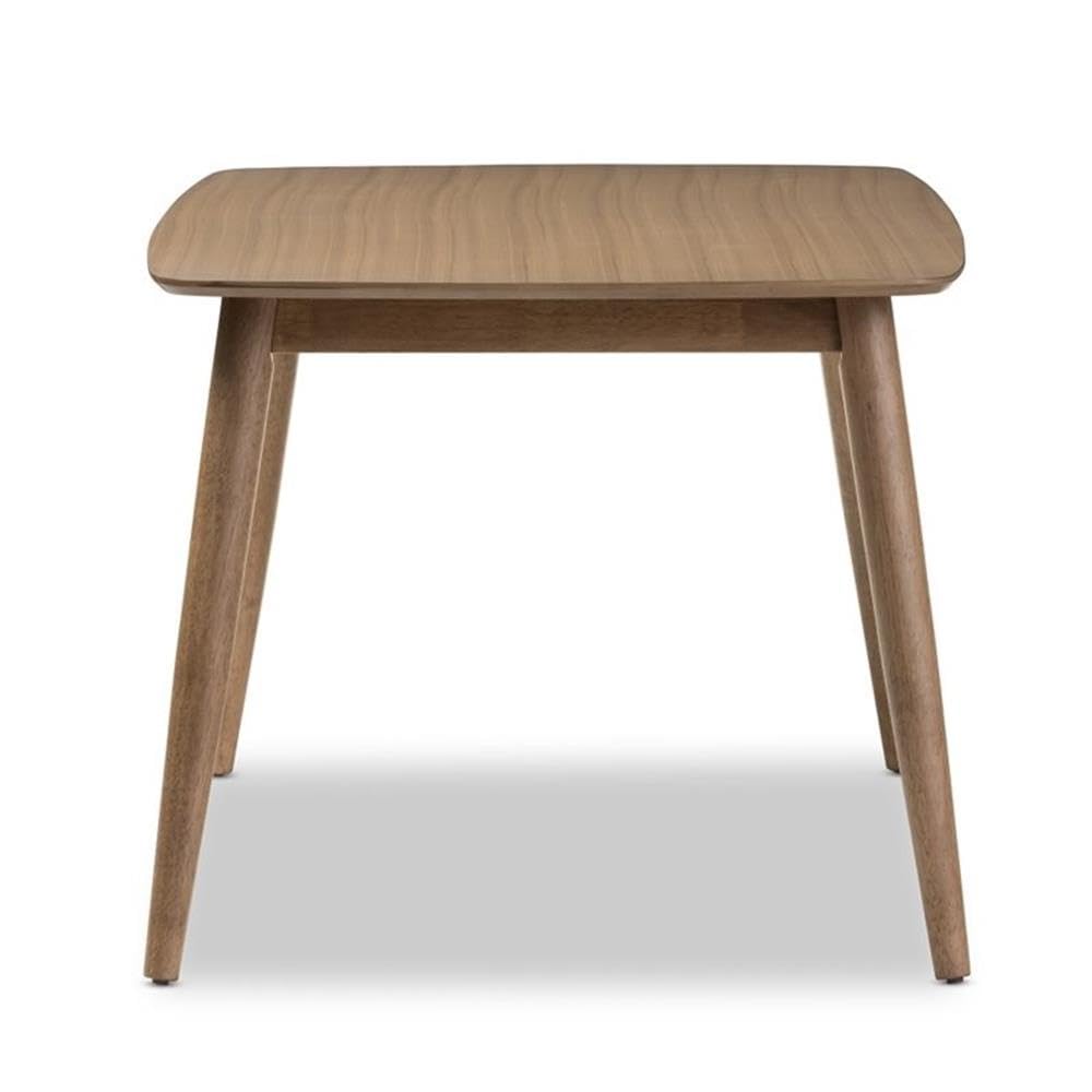 BOWERY HILL Mid-Century Modern Dining Table - French Oak Veneer - Perfect for Dining Room, Kitchen, or Open Concept Living Space
