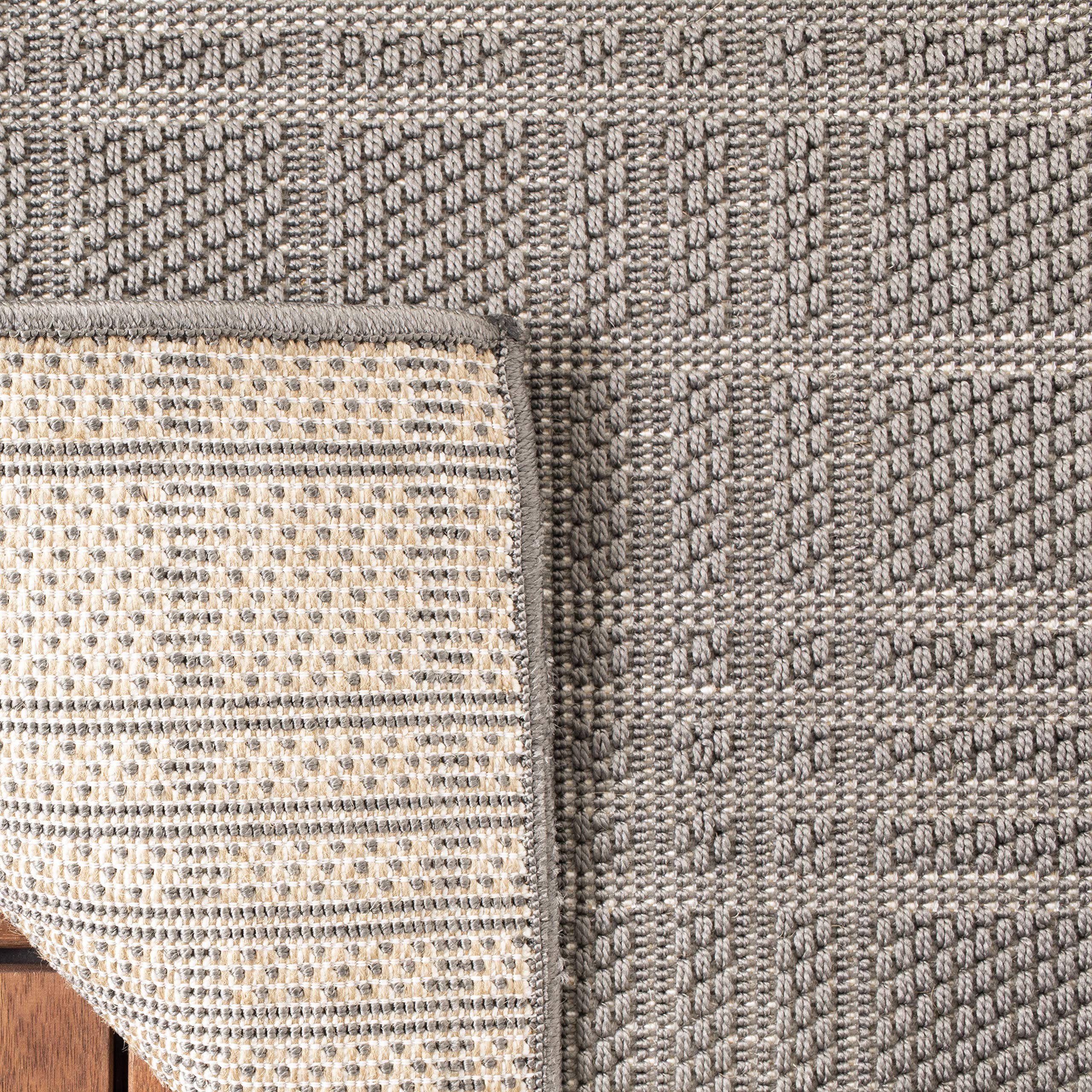 SAFAVIEH Bermuda Collection 8' Round Grey Area Rug - Non-Shedding, Machine Washable Indoor/Outdoor Rug - Perfect for Living Room, Bedroom, Patio, Backyard & Mudroom (BMU802F)