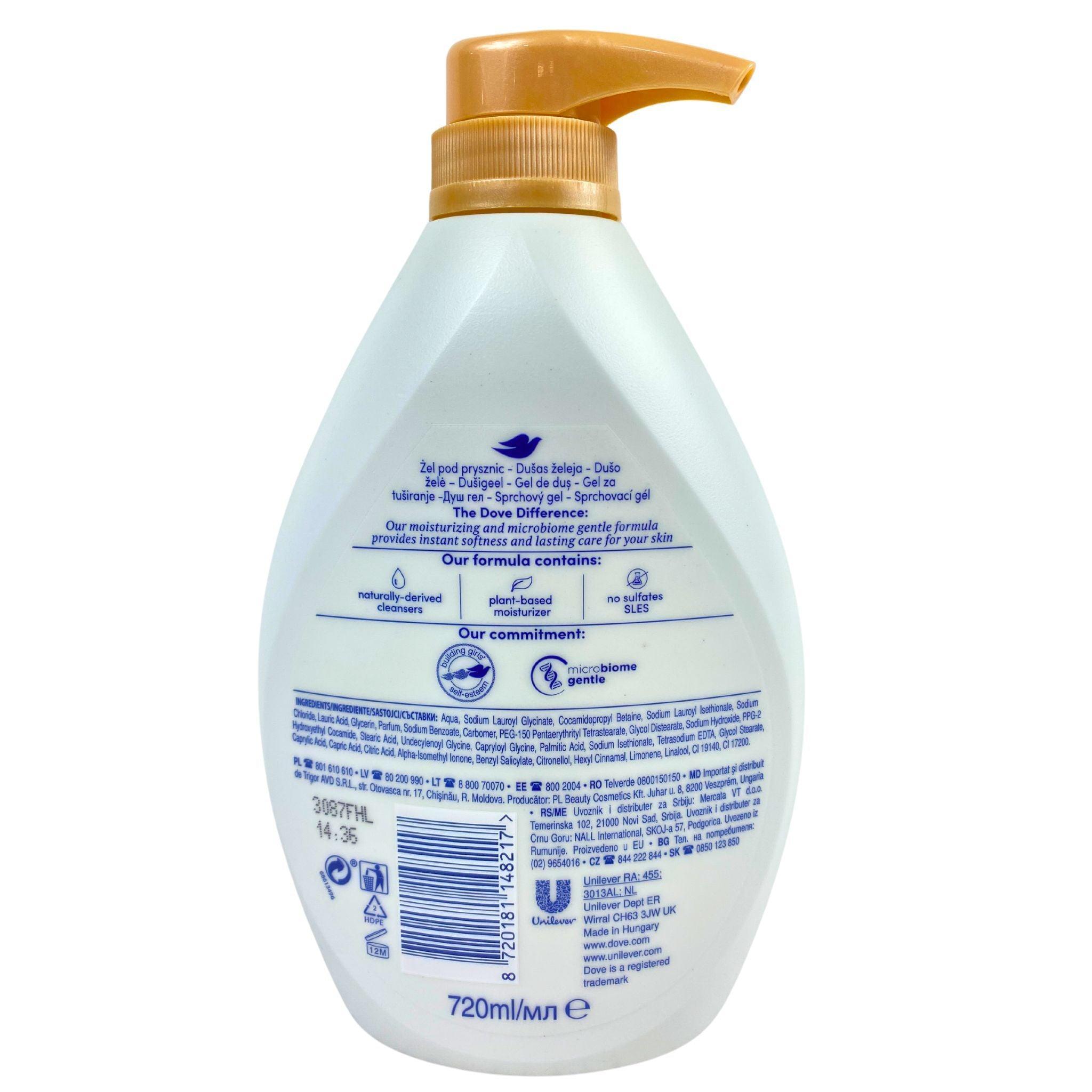 Dove Body Wash Nourishing Silk with Pump 720ml (4-Pack) - Hydrating & Moisturizing Shower Gel for Soft, Smooth Skin - Perfect for Daily Use & Gift Sets