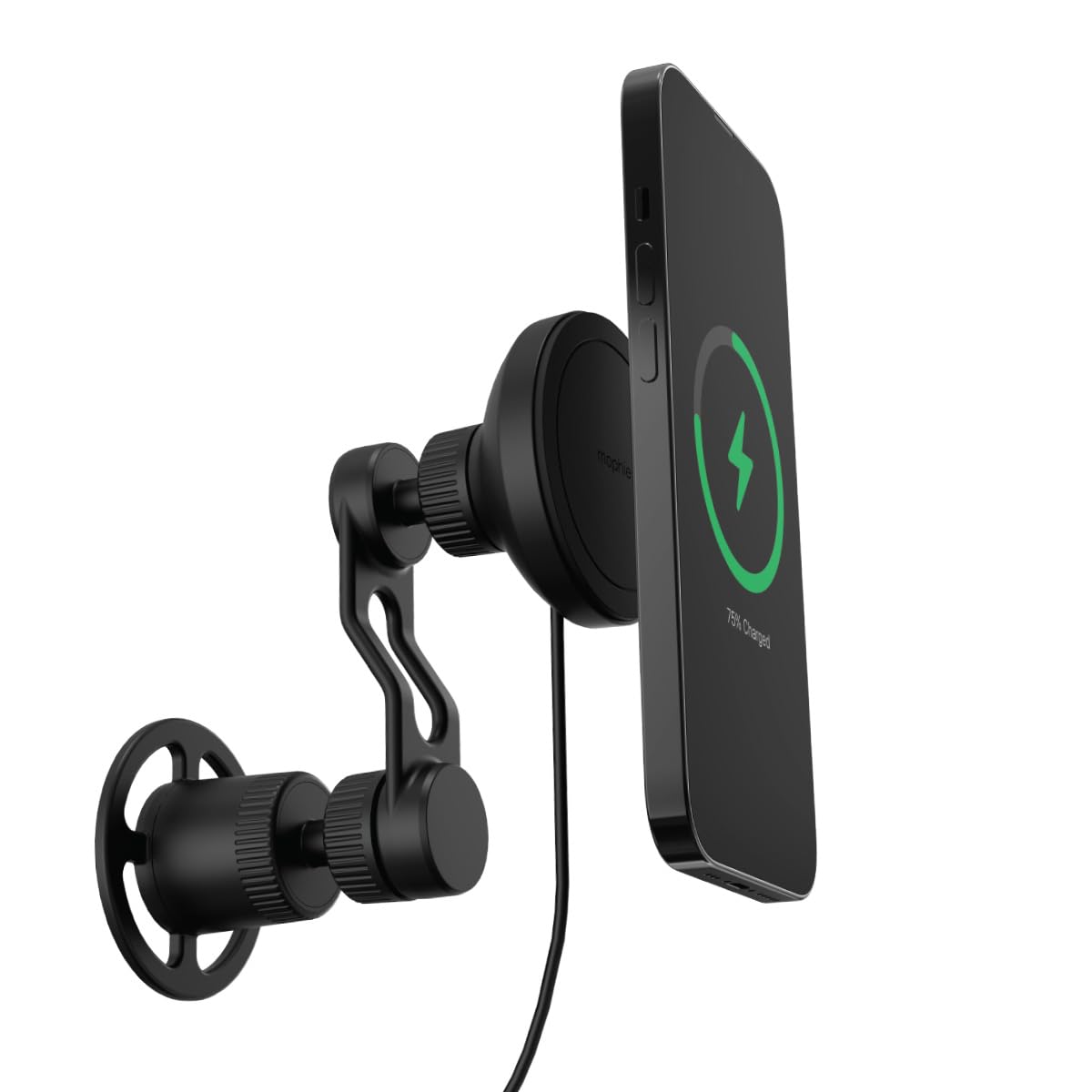 Mophie Snap+ Wireless Car Charger Vent Mount - MagSafe Compatible Fast 7.5W Charging for iPhone 16/15/14/13/12 | Adjustable Arm with Secure Twist-Lock | Universal Fit for Most Vehicles | Perfect for Commuting, Road Trips & Hands-Free Driving (Black)