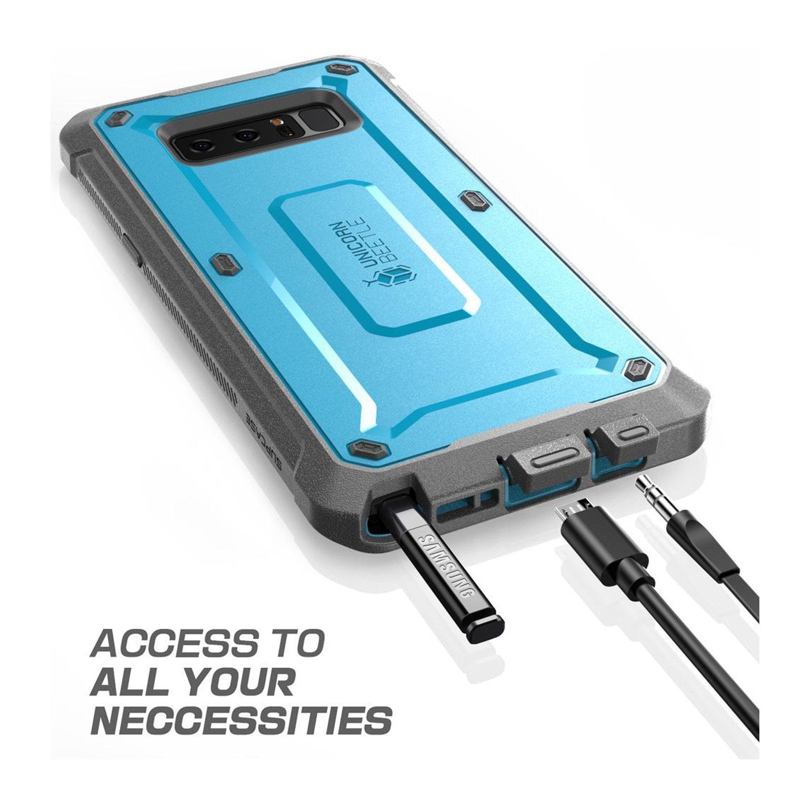 Samsung Galaxy Note 8 Case - Unicorn Beetle Pro Series Full-Body Rugged Holster Protective Cover (Blue) | Shockproof, Military-Grade Protection for Everyday Use & Outdoor Activities