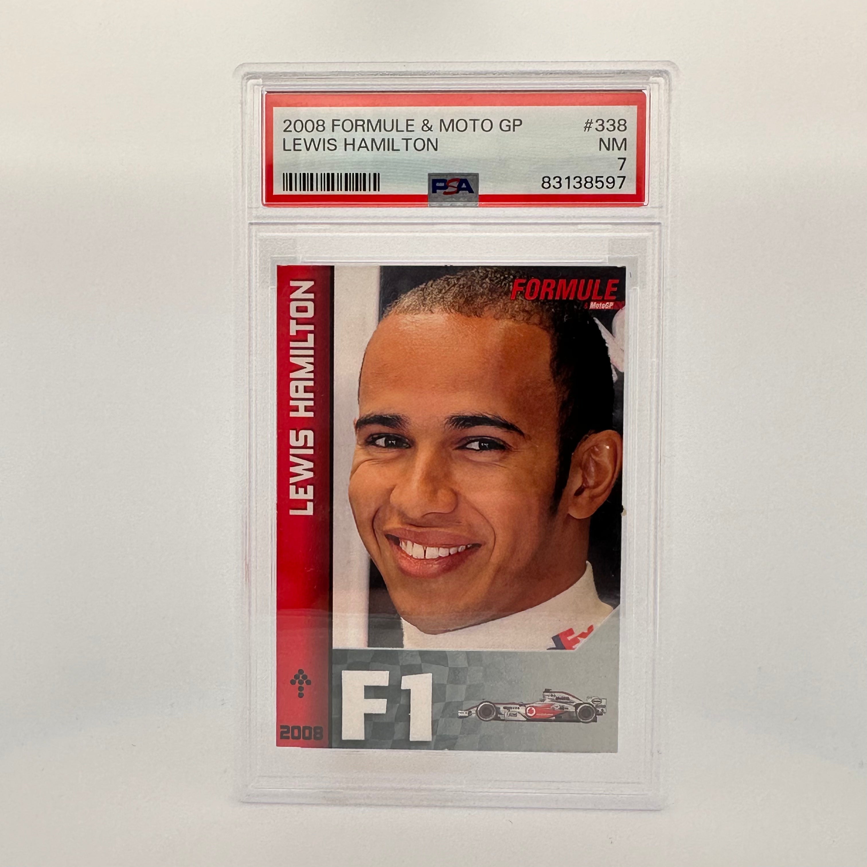 2008 Formula 1 & Moto GP Lewis Hamilton #338 PSA 7 Graded Trading Card - Perfect for Sports Memorabilia Collectors and F1 Fans Display