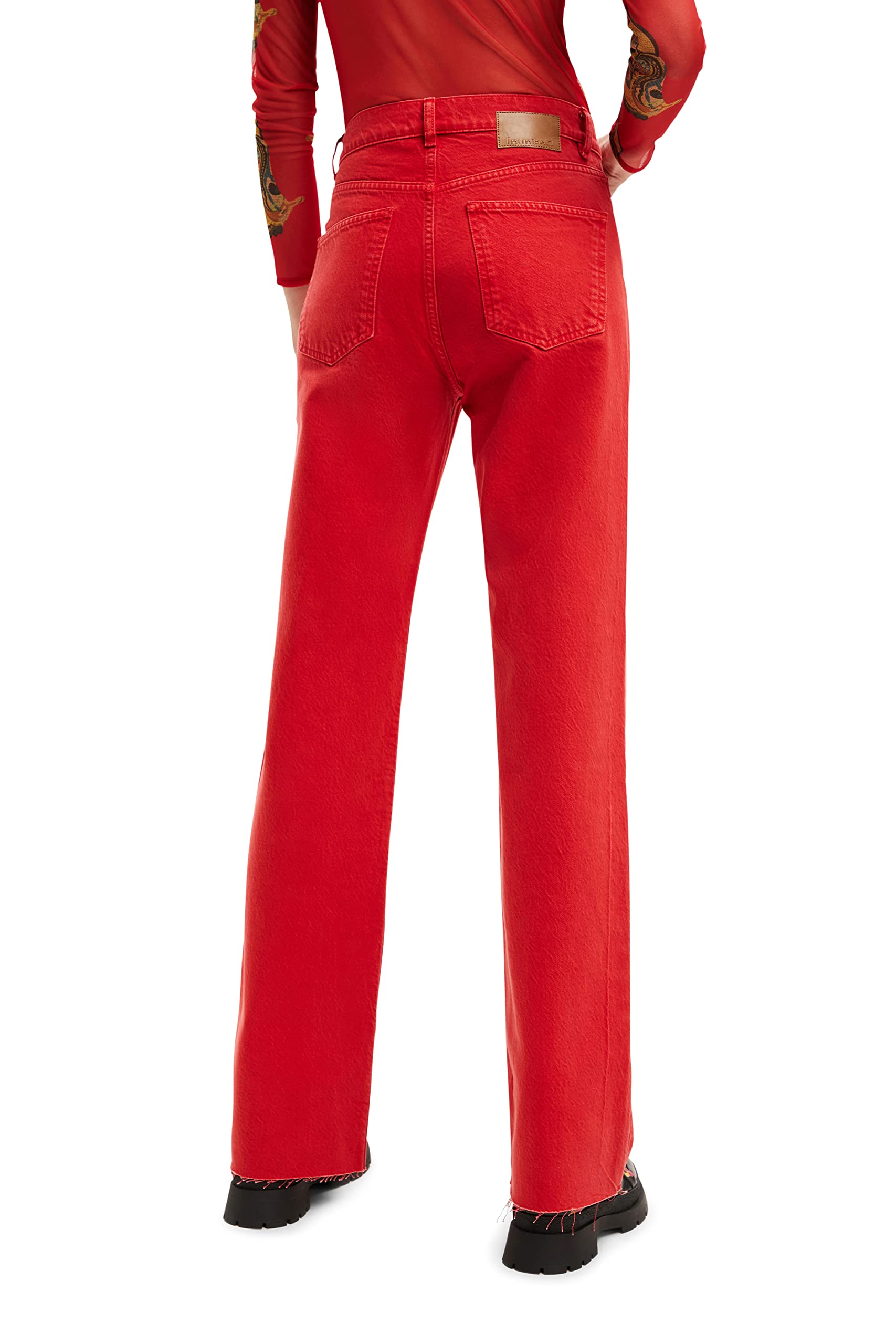 Desigual Women's Denim_lluïsa Jeans - 3080 Red River Wash High Waist Skinny Fit for Women | Perfect for Casual Wear, Office Outfits & Night Out