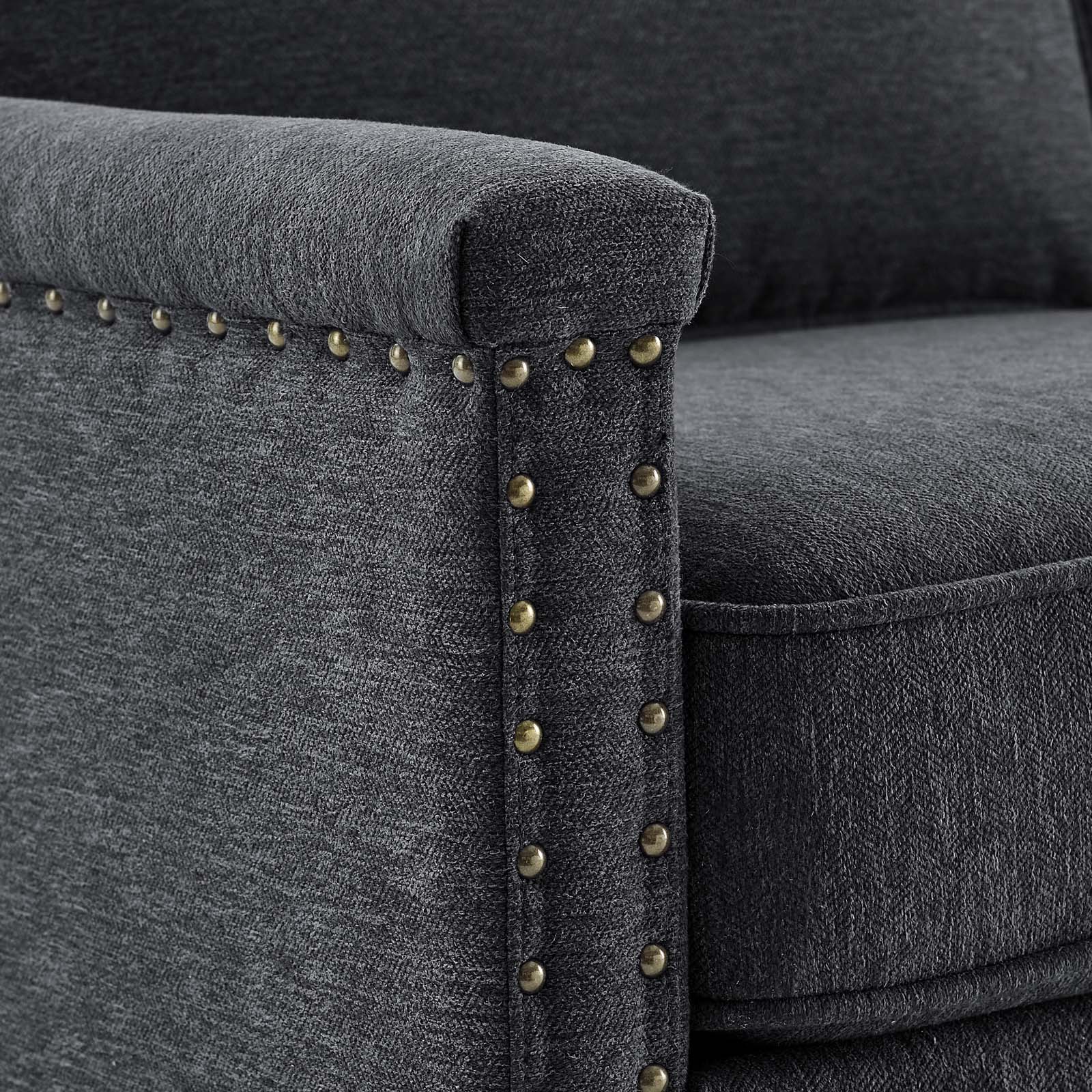 Ashton Upholstered Fabric Loveseat Sofa - Modern Small Couch for Living Room, Apartment & Office - Comfortable 2-Seater with Soft Fabric & Sturdy Frame