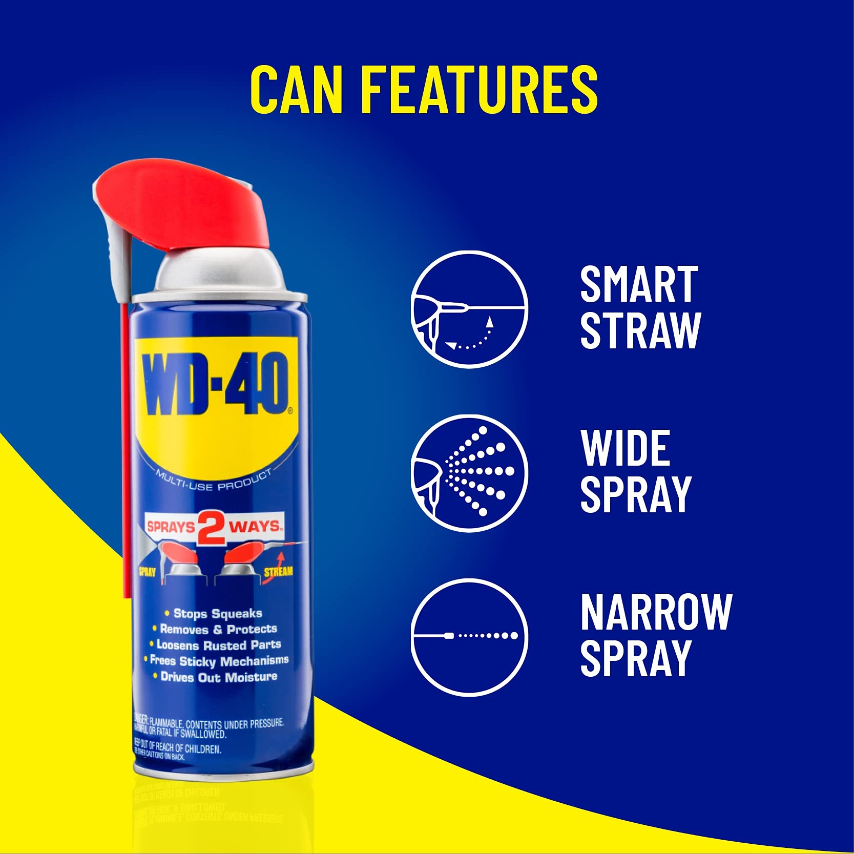 WD-40 Multi-Use Product Original Formula 3-Piece Combo Kit - 3 oz Mini Can, 8 oz & 12 oz Smart Straw Spray Bottles - Lubricant, Rust Remover & Penetrating Oil for Home, Garage & Automotive Maintenance