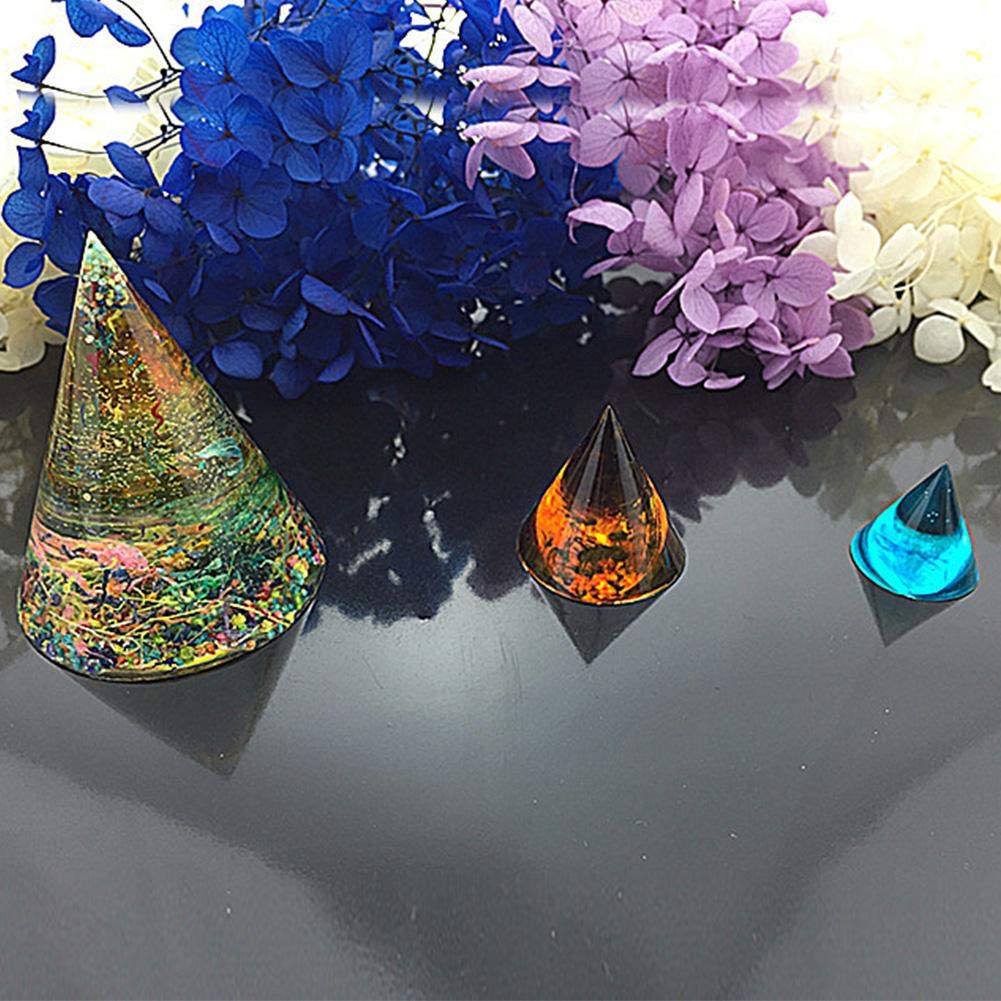 Premium Silicone Resin Casting Molds for Cone Pyramid Crystal - 11-Slot Epoxy Jewelry Box Molds for DIY Crafting, Jewelry Making, Aromatherapy Candles - Perfect for Home Decor, Gift Making & Craft Projects