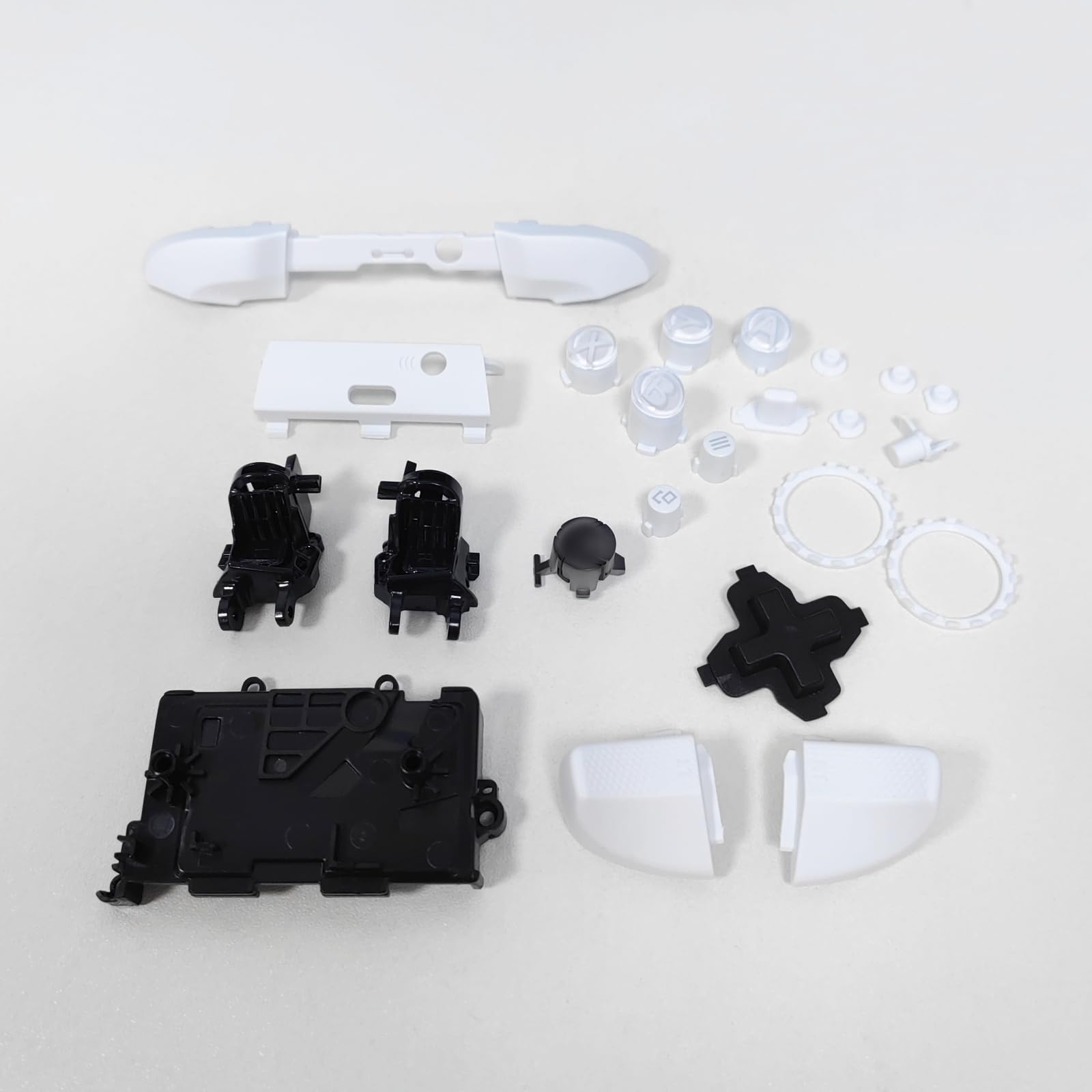 Xbox Elite Series 2 Core Controller Replacement Shell Kit - Full Housing Case Cover Set with Faceplates, Middle Frame, ABXY Buttons, LT RT LB RB Triggers & Bumper Accessories (White) - Perfect for Controller Repair, Customization & Gaming Setup Enhancement