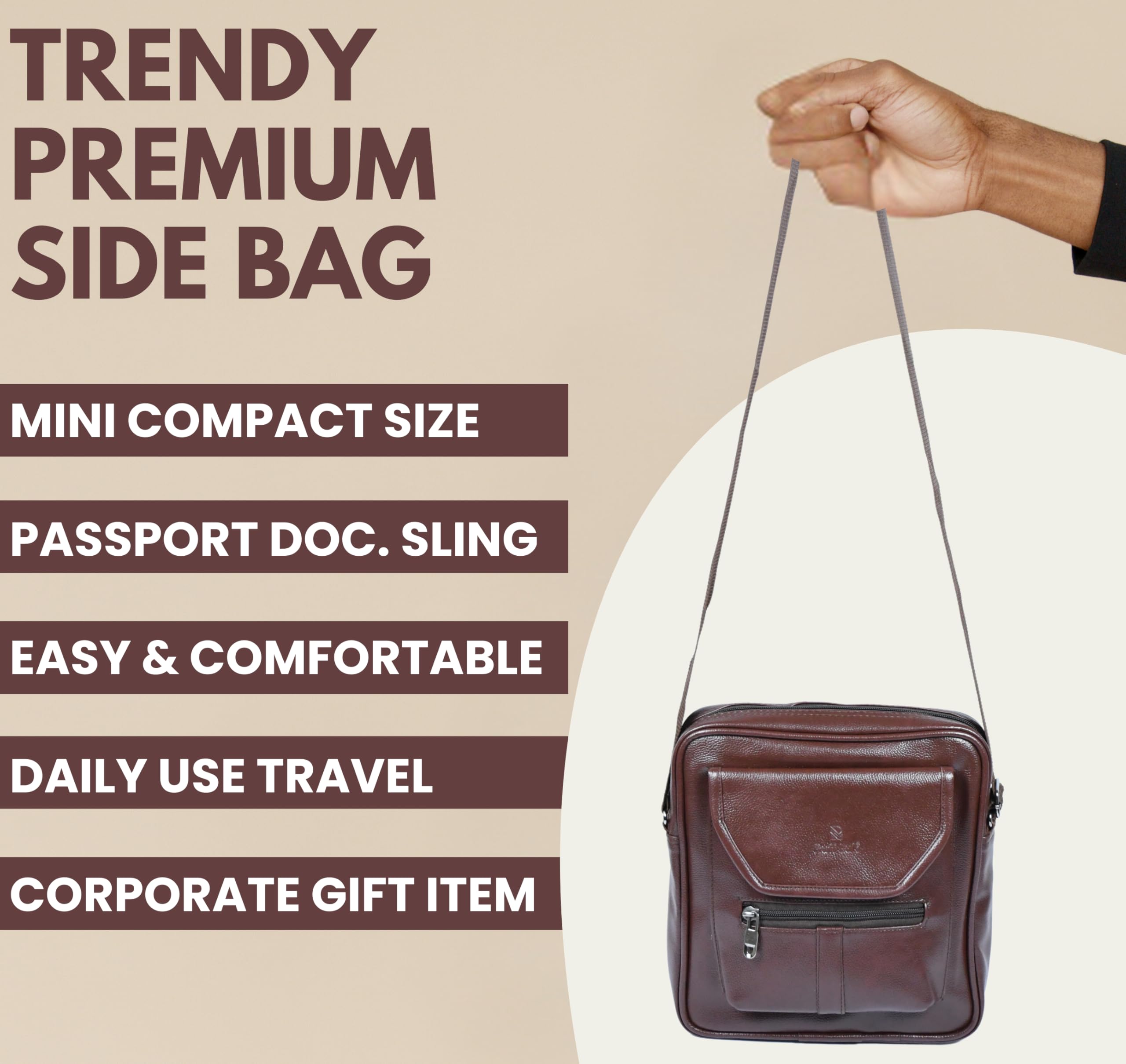 Ruff Luk® Men's Sling Bag - Crossbody Messenger Shoulder Bag for Travel, Gym & Daily Use | Durable Cash & Mobile Pouch | Compact Tab Bag for Work & Outdoor Activities