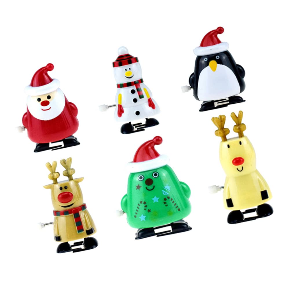 ABOOFAN Christmas Wind Up Toys Set - Penguin, Christmas Tree, Santa Claus, Snowman & Reindeer Clockwork Figures | Holiday Party Decorations, Gift Bag Fillers & Festive Home Decor for Christmas Celebrations