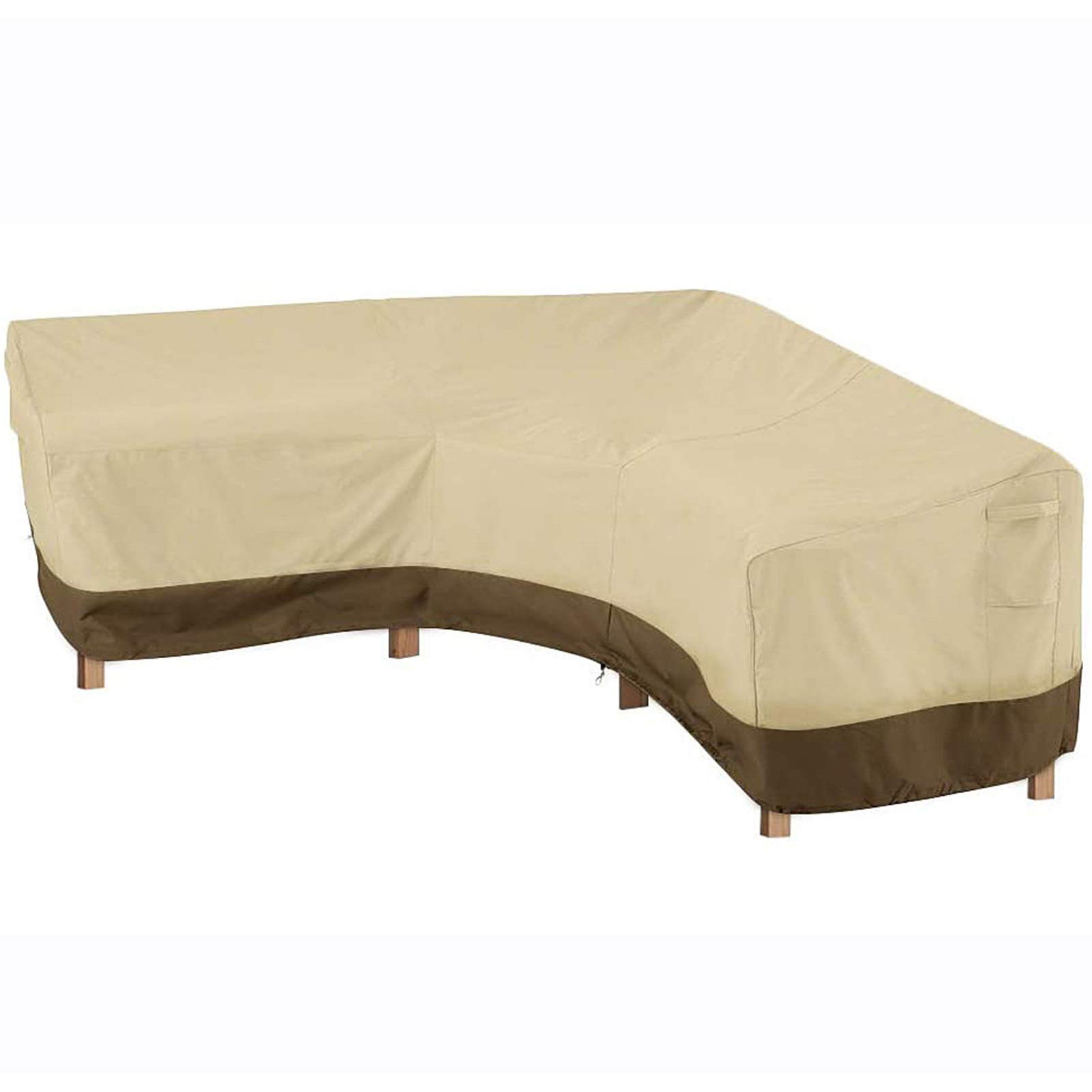 Dr.COLORFUL Waterproof Patio Sectional Sofa Cover - 420D Silver Coated Oxford Fabric, Outdoor Furniture Protector for Garden, Deck & Backyard (210/264x89x78cm, Right Armrest) - Perfect for Rain, Snow & UV Protection