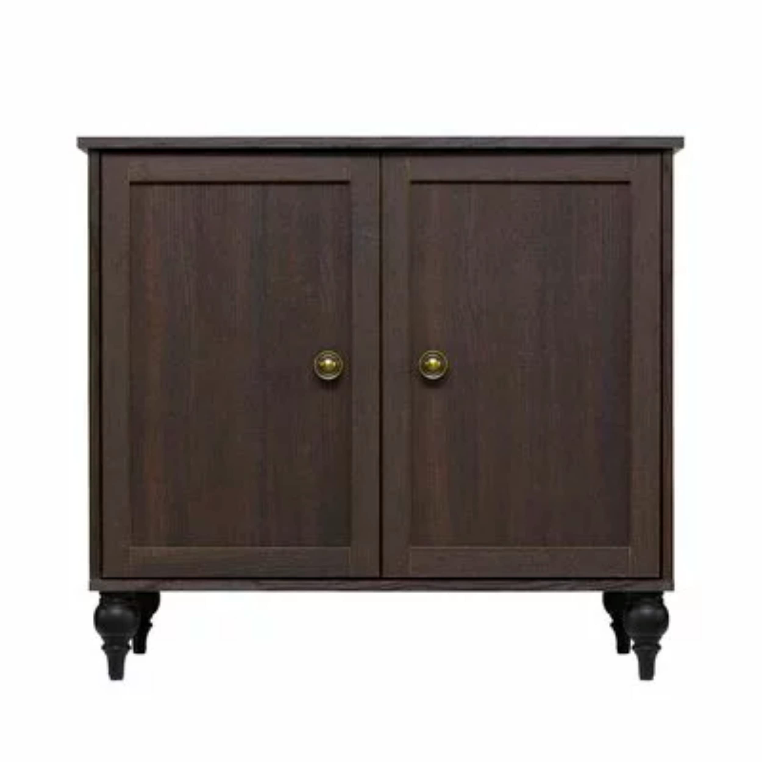 2-Door Accent Storage Cabinet in Welligton Brownish Grey - Wooden Living Room Floor Cabinet with Shelves & Doors | Perfect for Organizing Home, Office, or Entryway Storage Needs