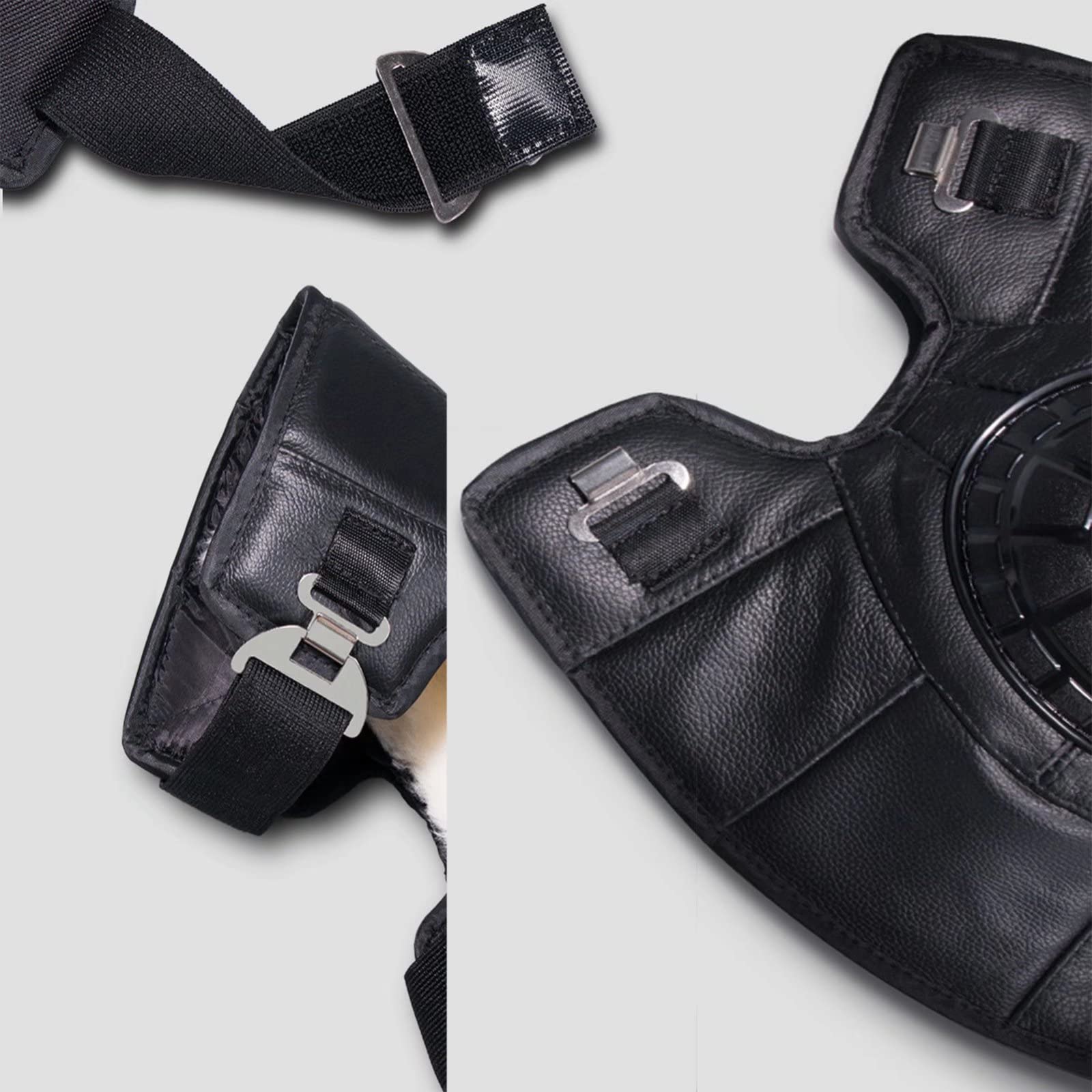 Leather Motorcycle Knee Pads for Men - Adjustable Windproof Warmers for Winter Riding